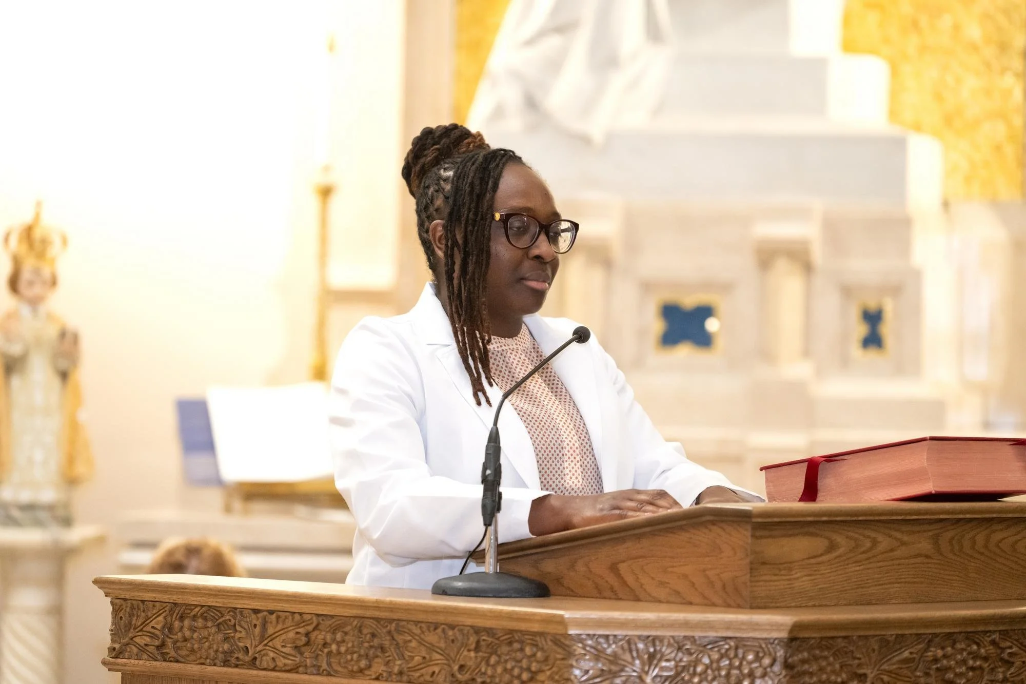   Nicola Broughton of Newburgh, N.Y. presented a reflection to her classmates, the newest group of graduates.  