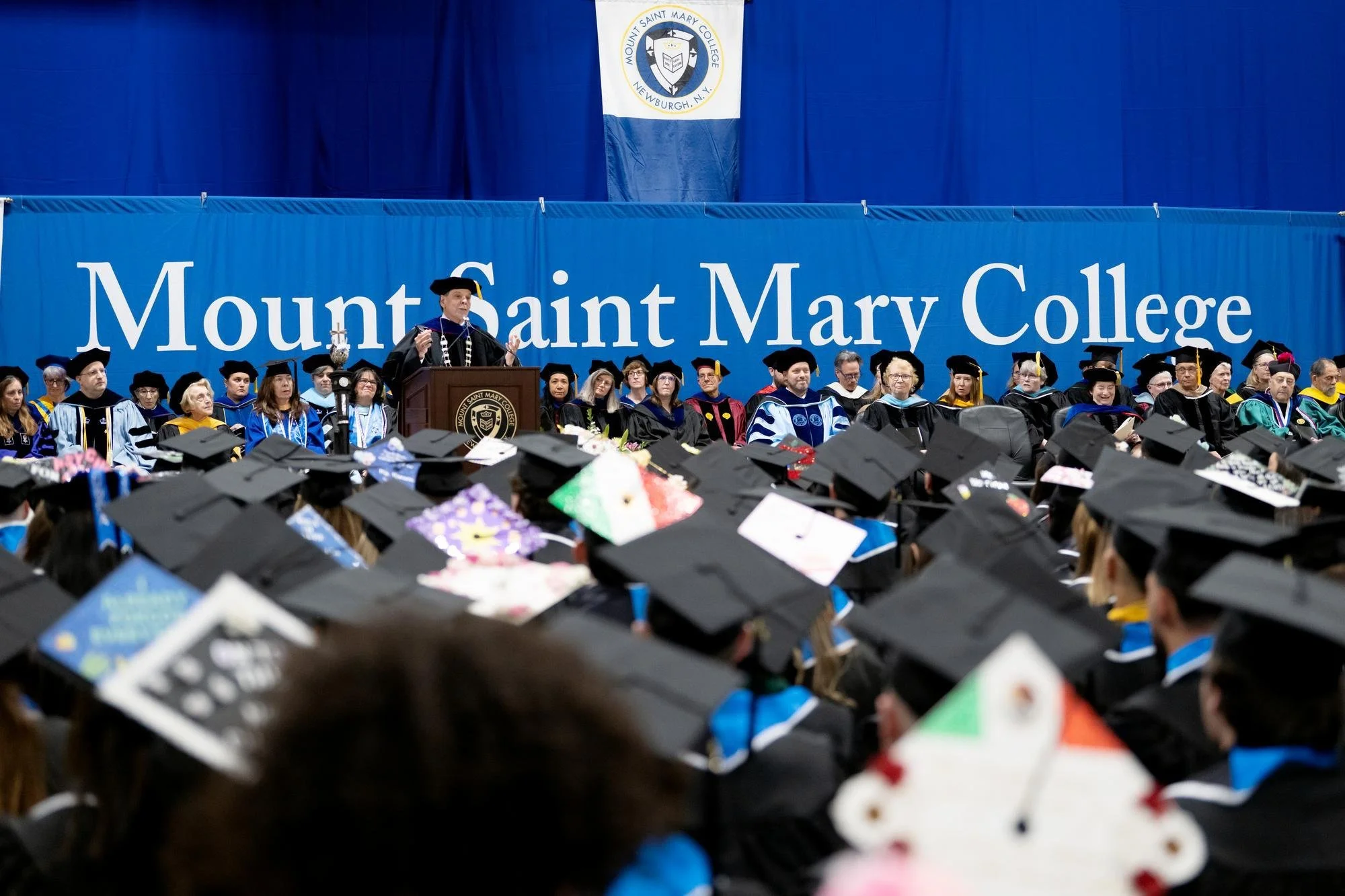   Dr. Robert Gervasi, President of Mount Saint Mary College, welcomed a sea of graduates on Saturday, May 16.  