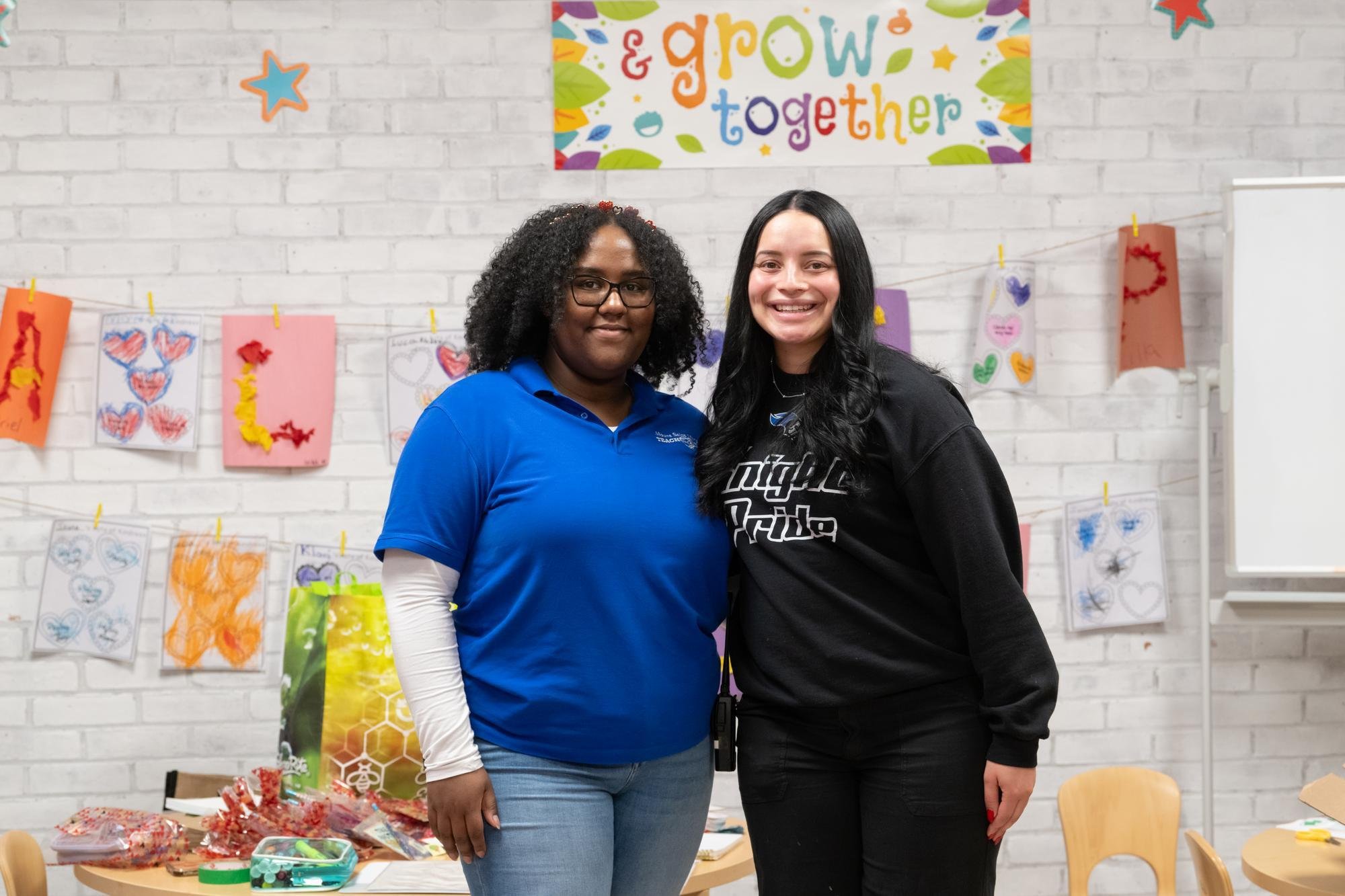 Britany Dones (left) and Kayla Williams (right) co-coordinate the free Saturday Morning Enrichment Program at the Newburgh Armory Unity Center, providing educational opportunities for children from toddlers through sixth grade.