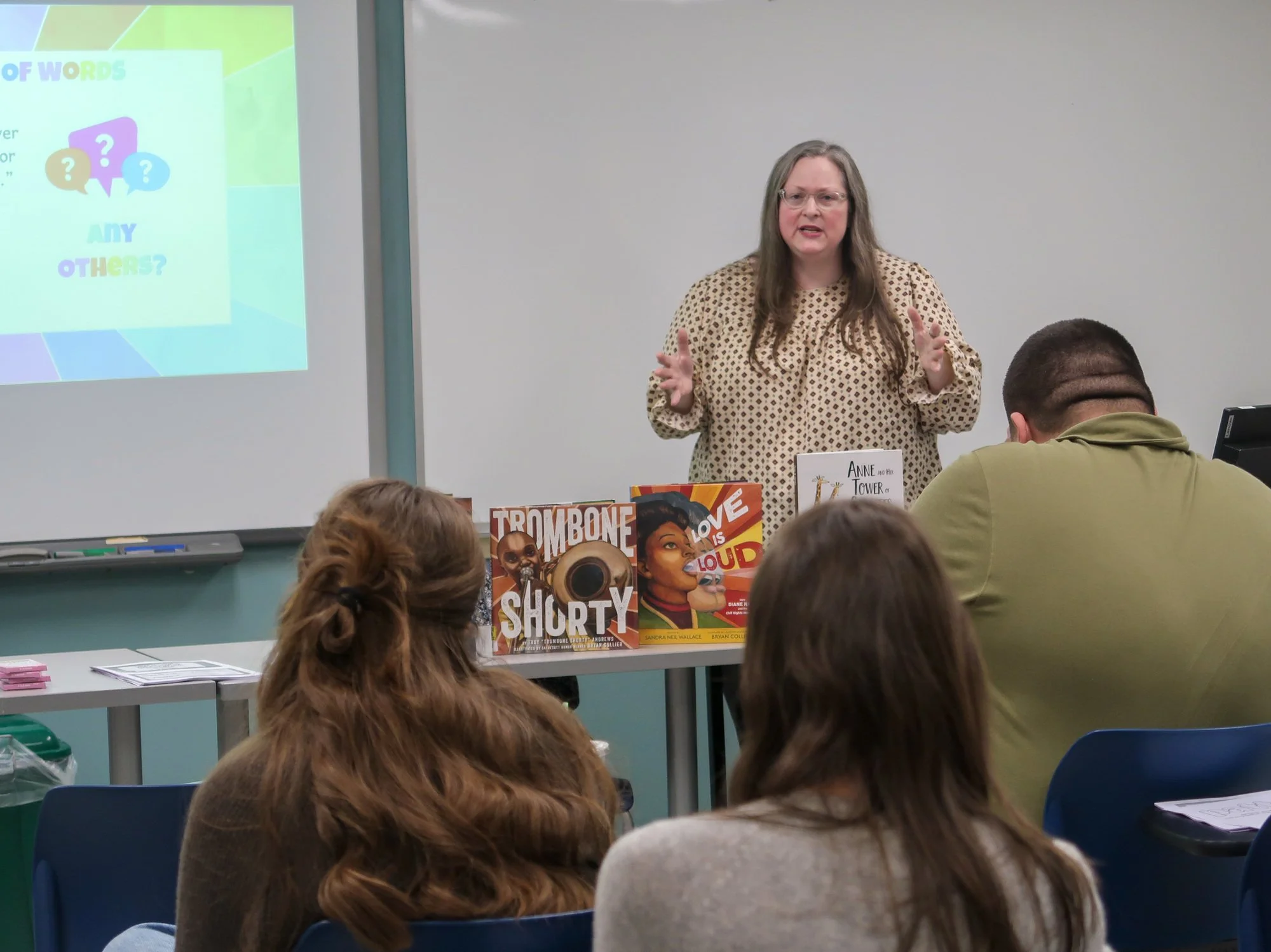 Meredith Inkeles, a school librarian at Wappingers Central School District, presented her workshop “Love is Loud and the Power of Words in Our World.”
