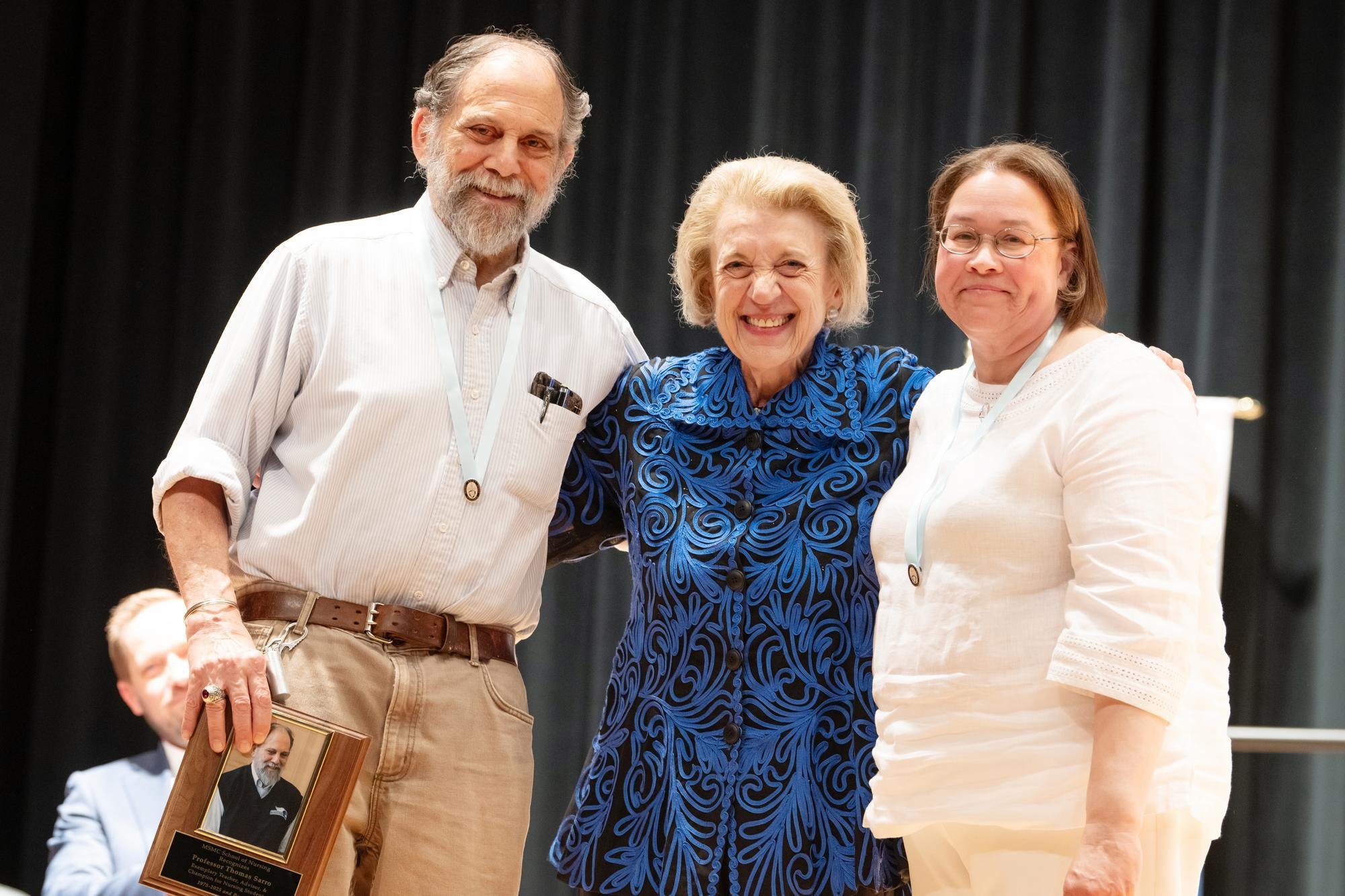 Thomas Sarro, a longtime Biology professor, was given an honorary nursing pin for his work with Nursing students over the course of five decades.