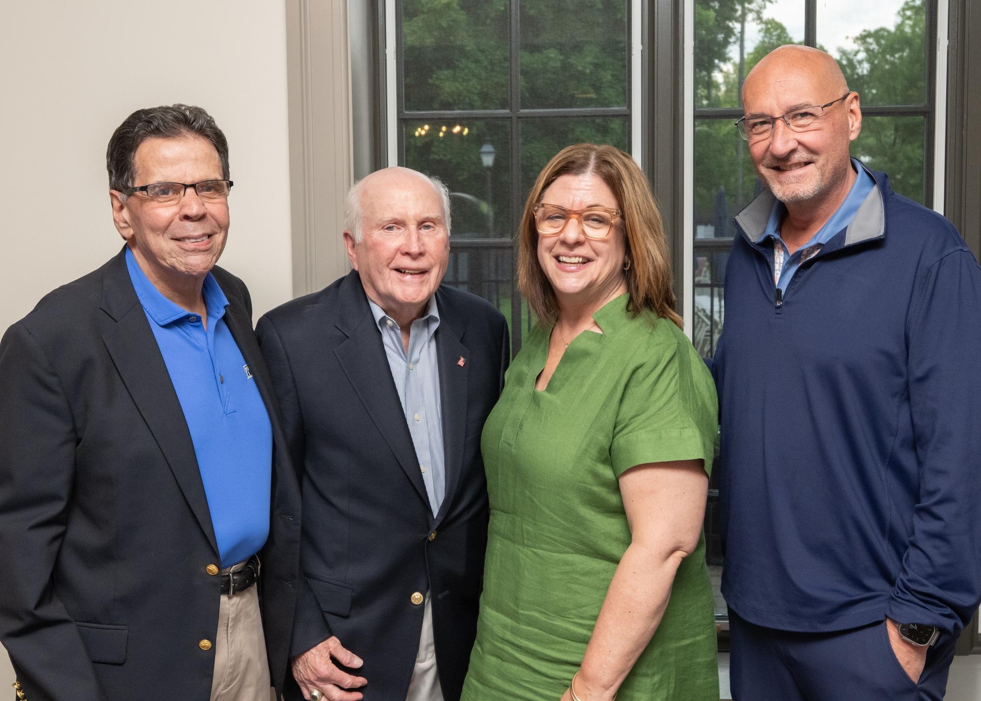 Left to right: Dr. Robert Gervasi, President of Mount Saint Mary College; Daniel J. Sheehan Jr., a community leader and philanthropist; Elaine O’Grady ’89, MBA ’09, retired Vice President of Students at the Mount; and her husband, Andrew O’Grady ’8