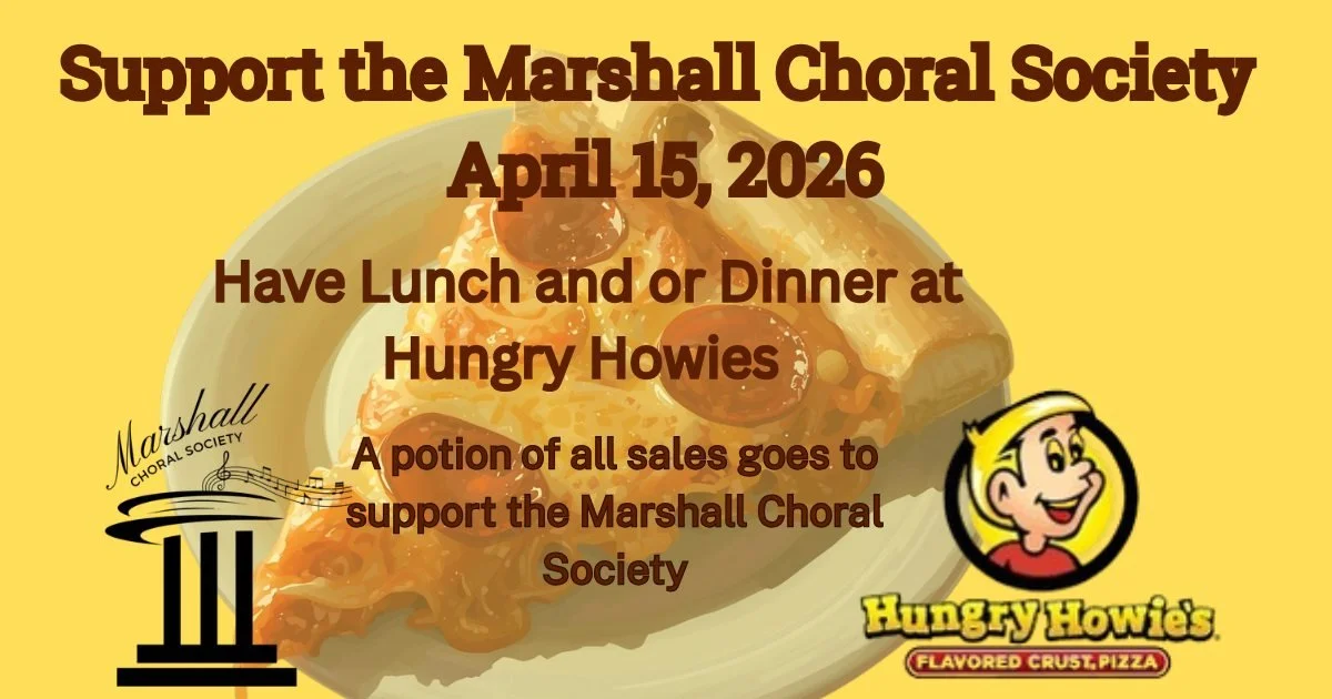 Support the Marshall Choral Society while having a bite to eat!
