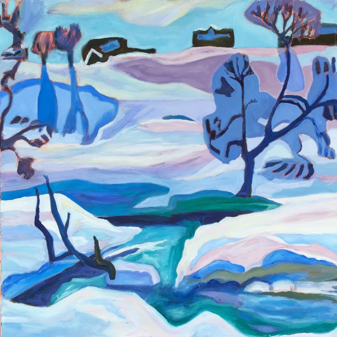 🔴 Frozen Lake. Oil on Canvas. 40 x 40 cm. £850 