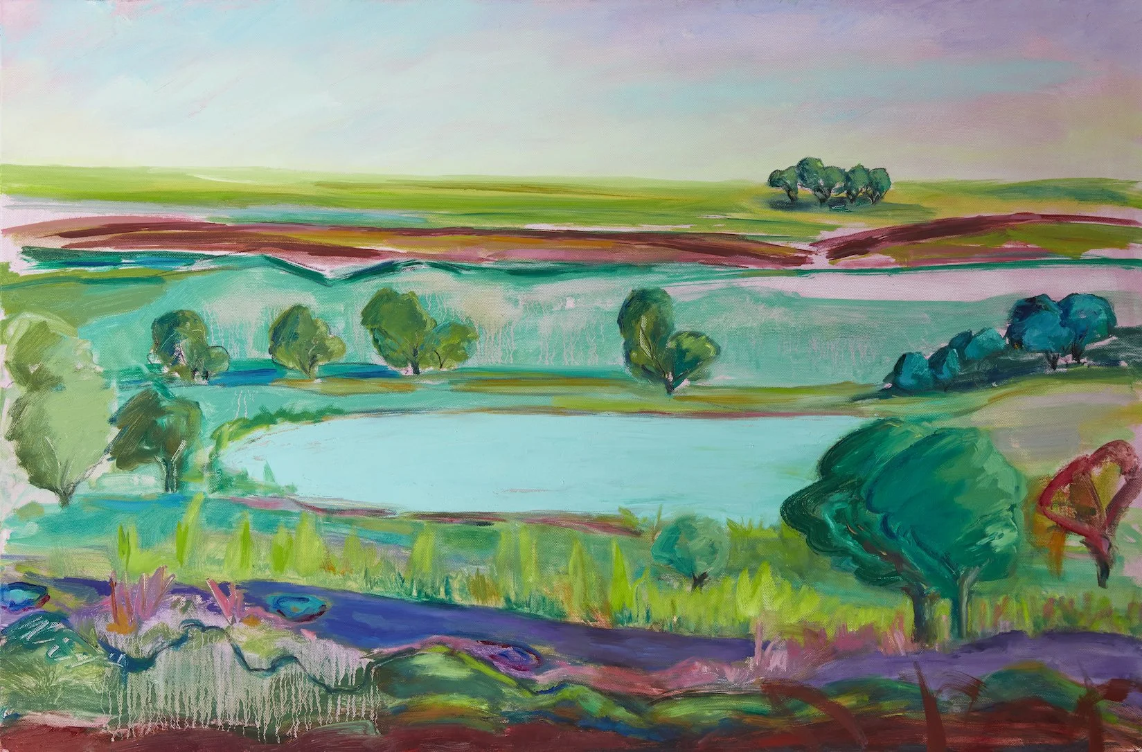 🔴 Garden Euphoria. Acrylic and Oil on Canvas. 100 x 60 cm