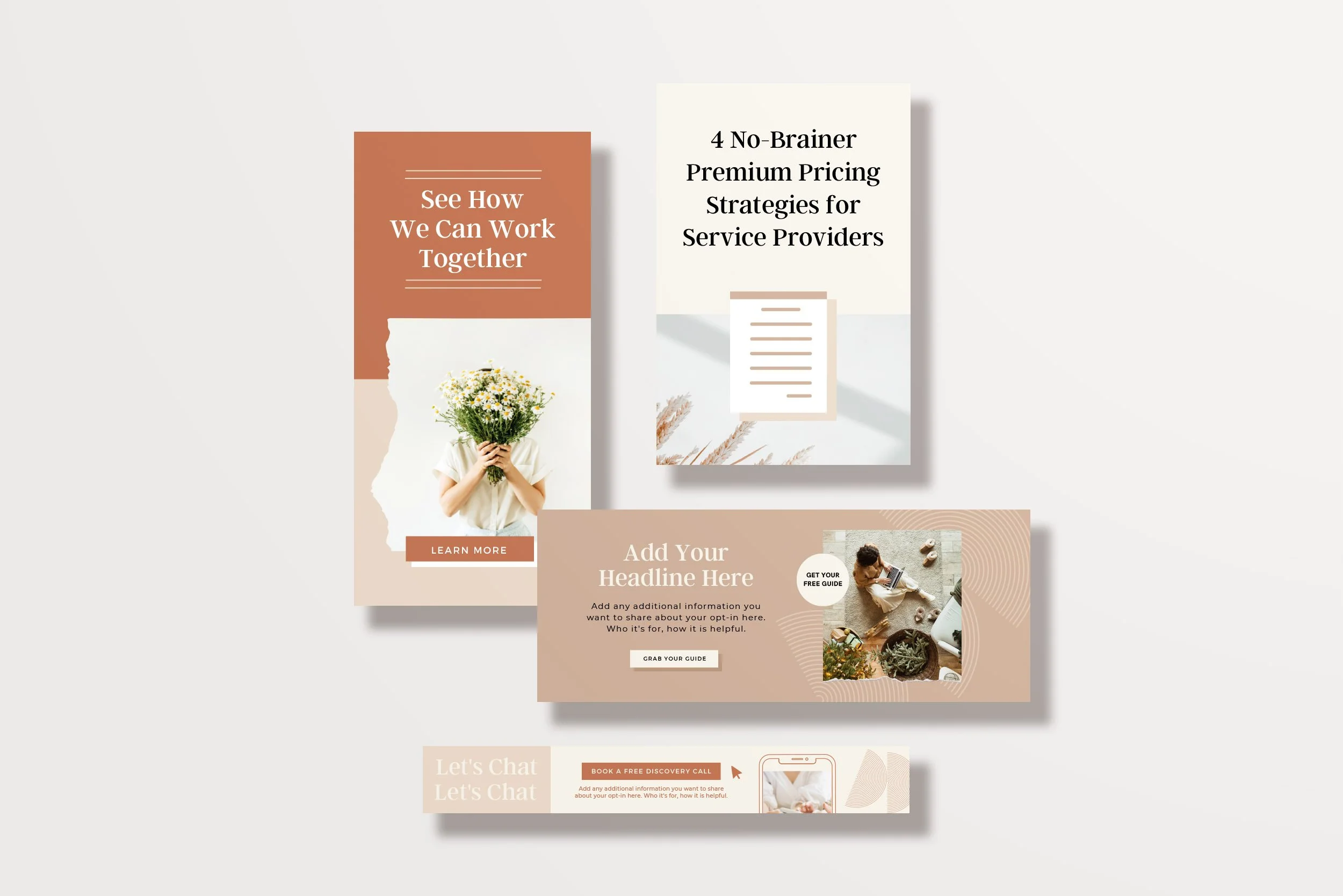 Geometric Lead Magnet Marketing Canva Template Bundle: Neutral Collection