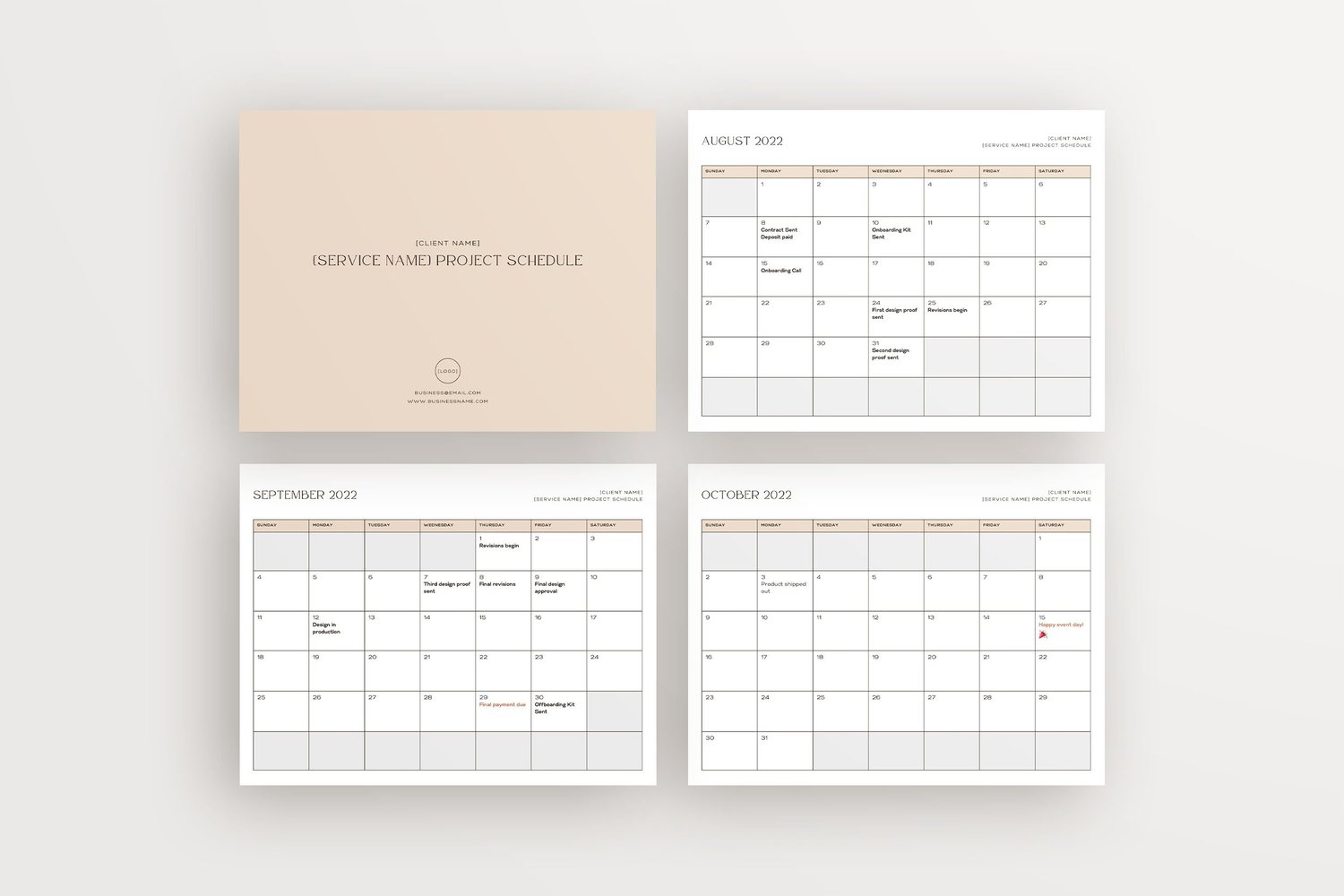 Project Timeline and Client Checklist Packet Canva Template: Neutral ...