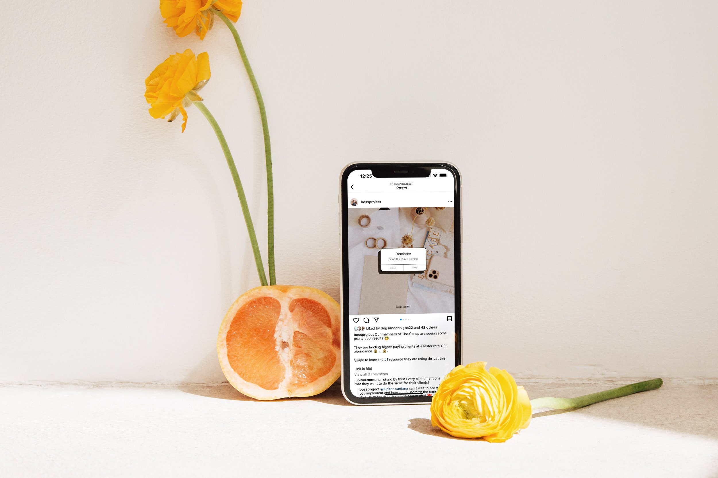 Instagram feed post on phone screen