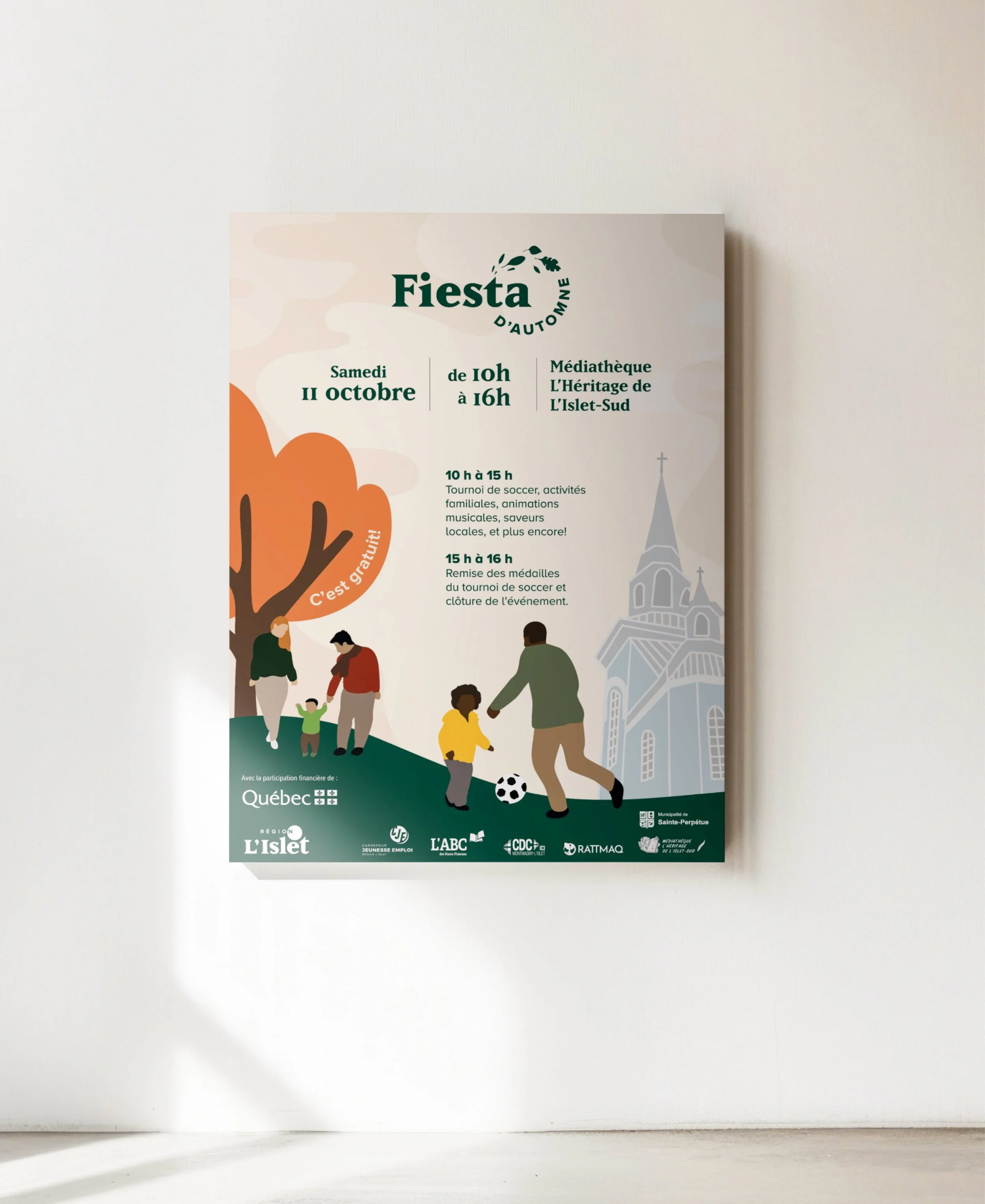 Affiche évènementiel illustration fiesta Région L'Islet