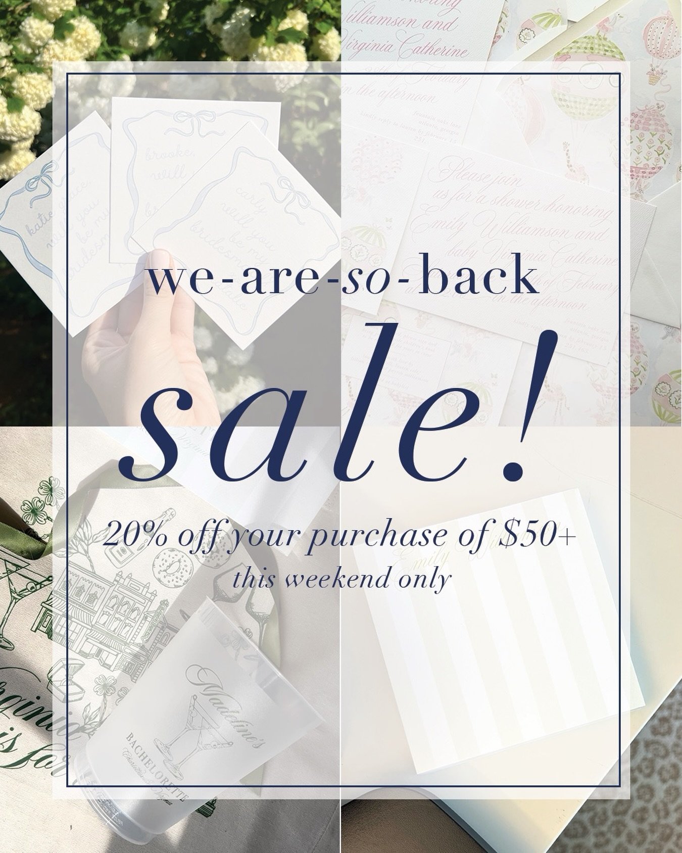 You heard it here first&hellip; we are *so* back! If you&rsquo;ve been here long you know we rarely do site-wide sales, so this is a good one! Let&rsquo;s do 20% off your order of $50+ with code &ldquo;SOBACK&rdquo; at checkout, starting now!

And ye