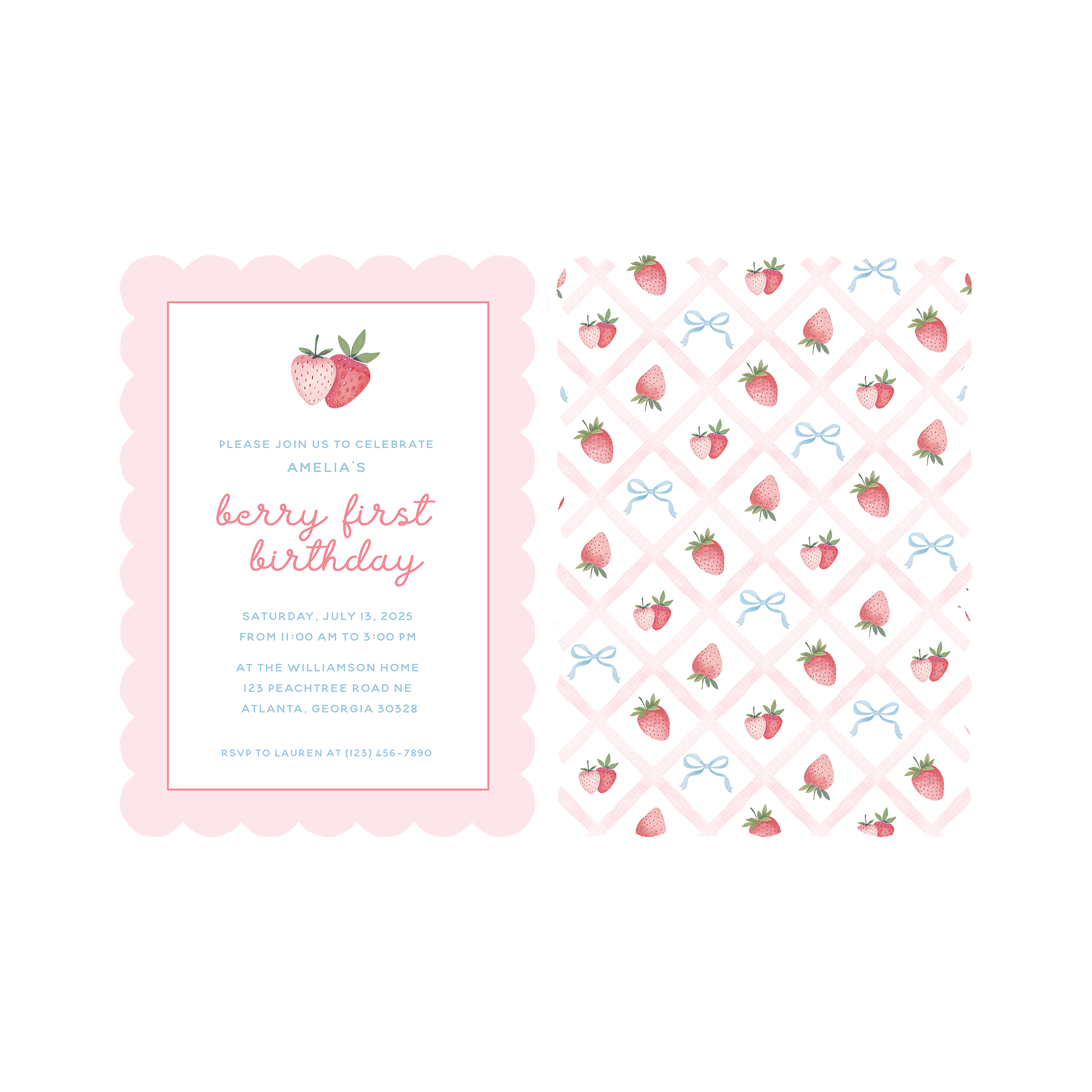 Berry First Birthday Invitation