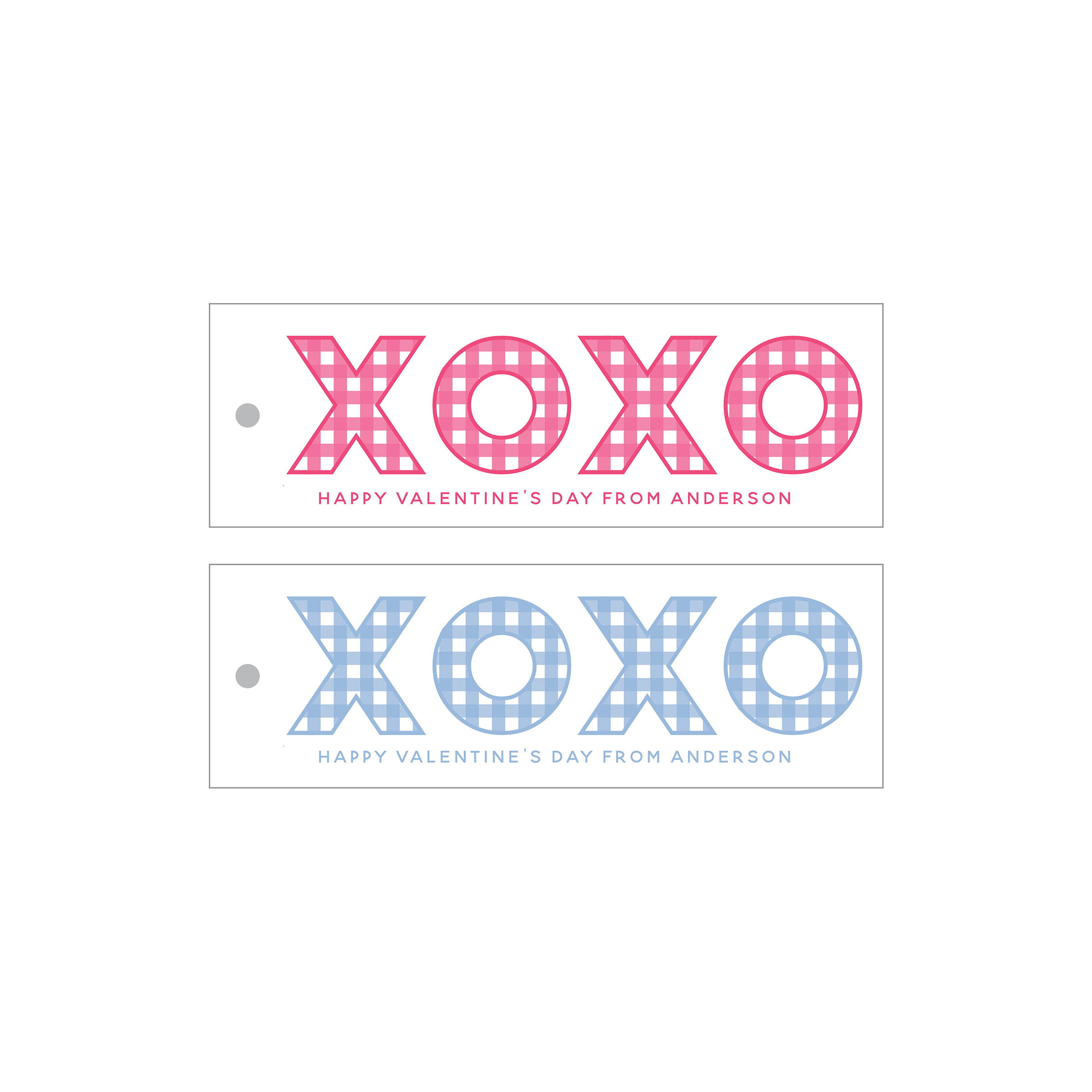XO Gingham Long Tag