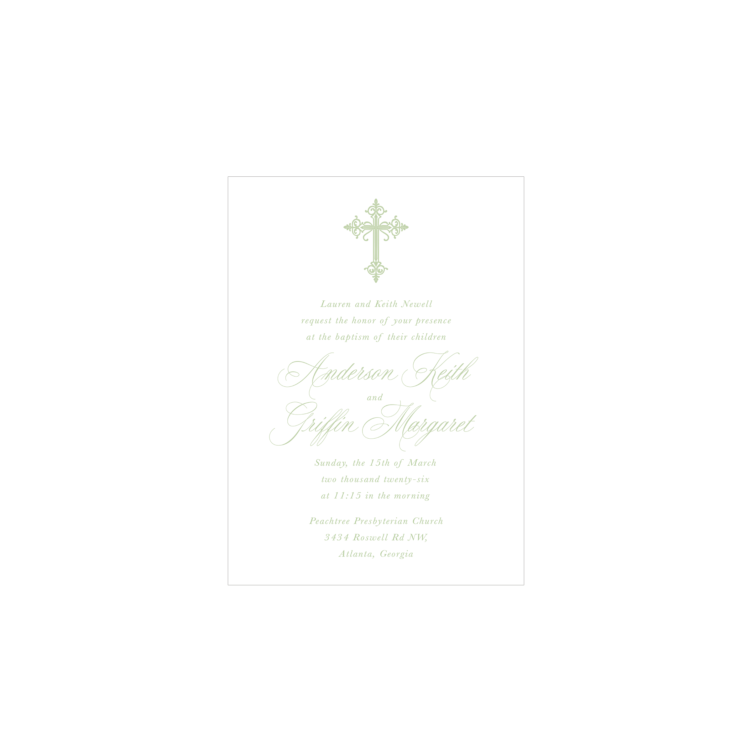 Traditional Baptism Invitation