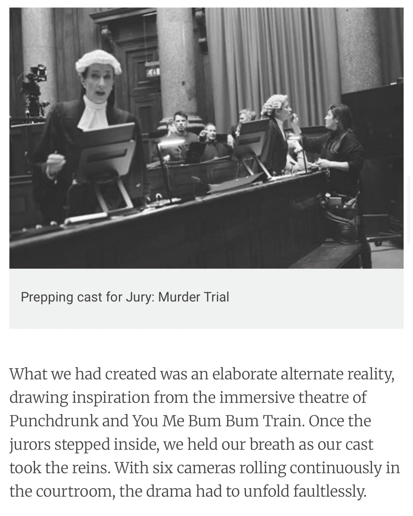 Black and white image of a courtroom scene with several women in judicial robes. One woman at the front is speaking, while another is making a gesture toward a woman sitting at the table. The background shows a wooden panel and curtains. BAFTA nomina