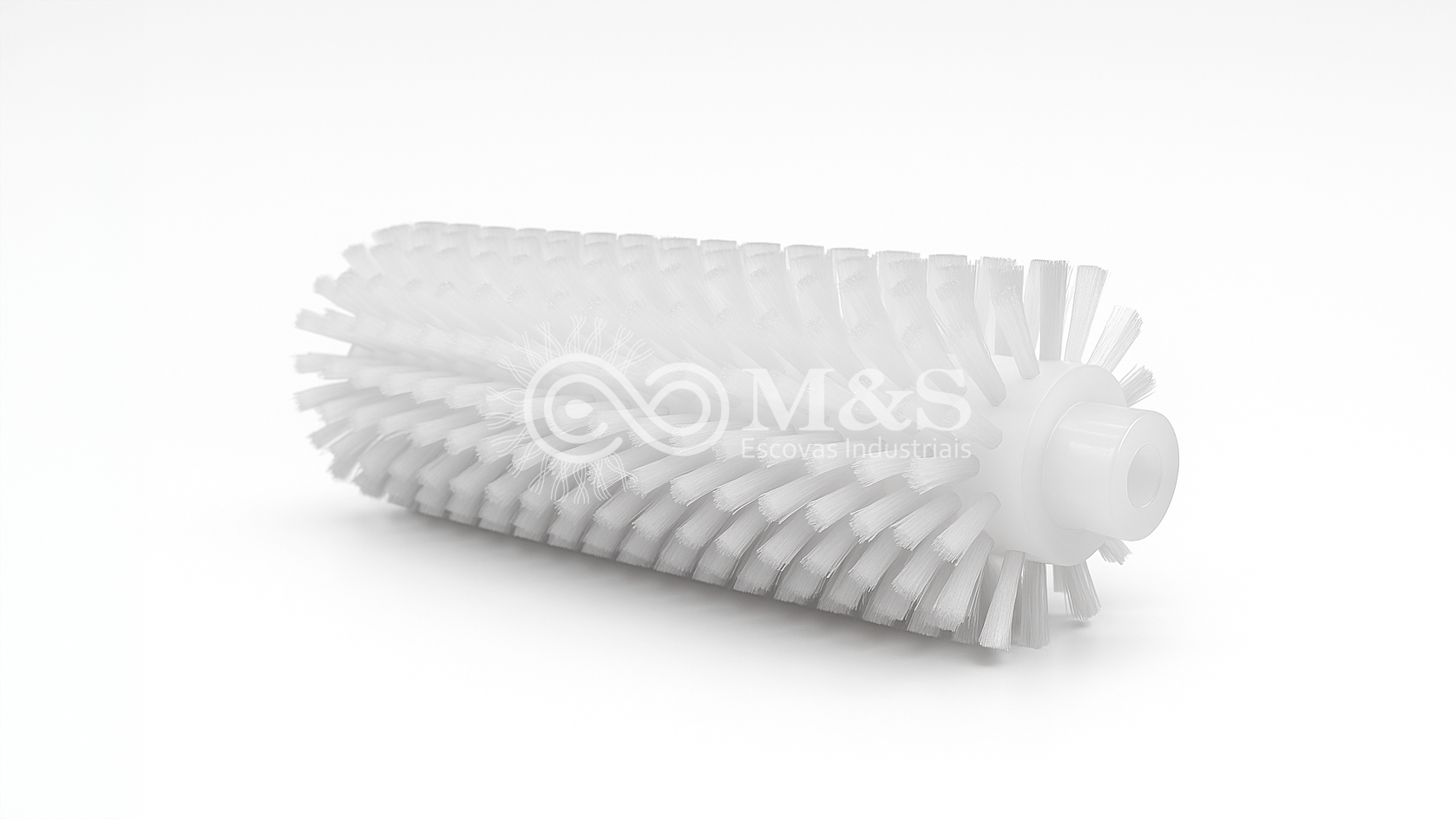 Escova Cilindrica Nylon Cristal para limpeza de alimentos