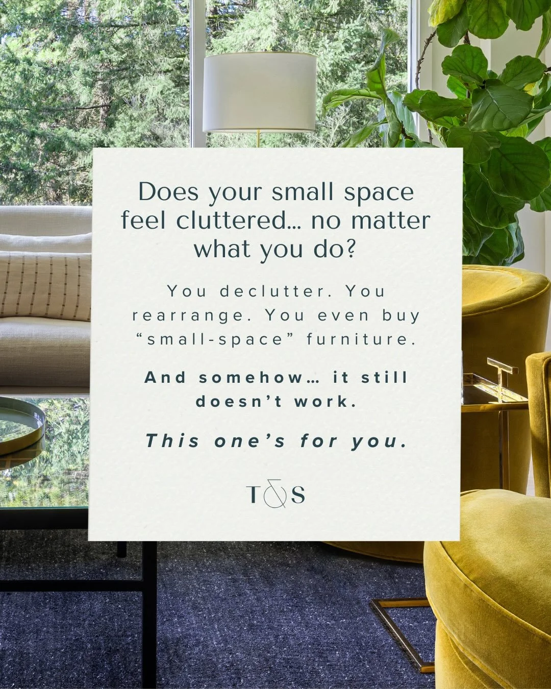 If your small space feels cluttered no matter how many times you &ldquo;declutter,&rdquo; rearrange, or buy something labeled &ldquo;small-space friendly&rdquo;&hellip; welcome! You&rsquo;re among friends 😂

Small rooms aren&rsquo;t harder, they&rsq