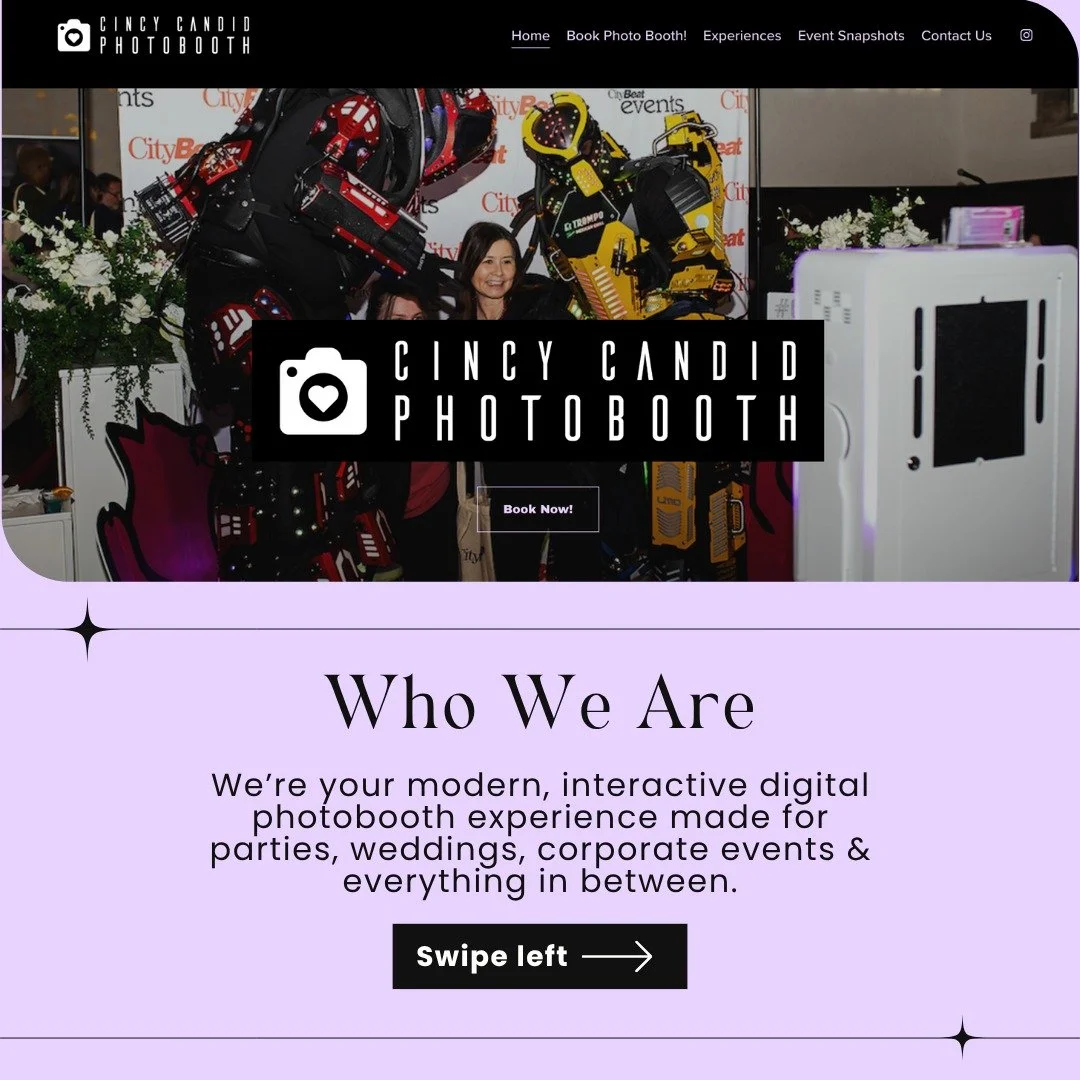 Cincy&rsquo;s not camera-shy! 📸
Meet Cincy Candid PhotoBooth &mdash; where the glow is real, the angles hit, and every moment gets its shine. ✨