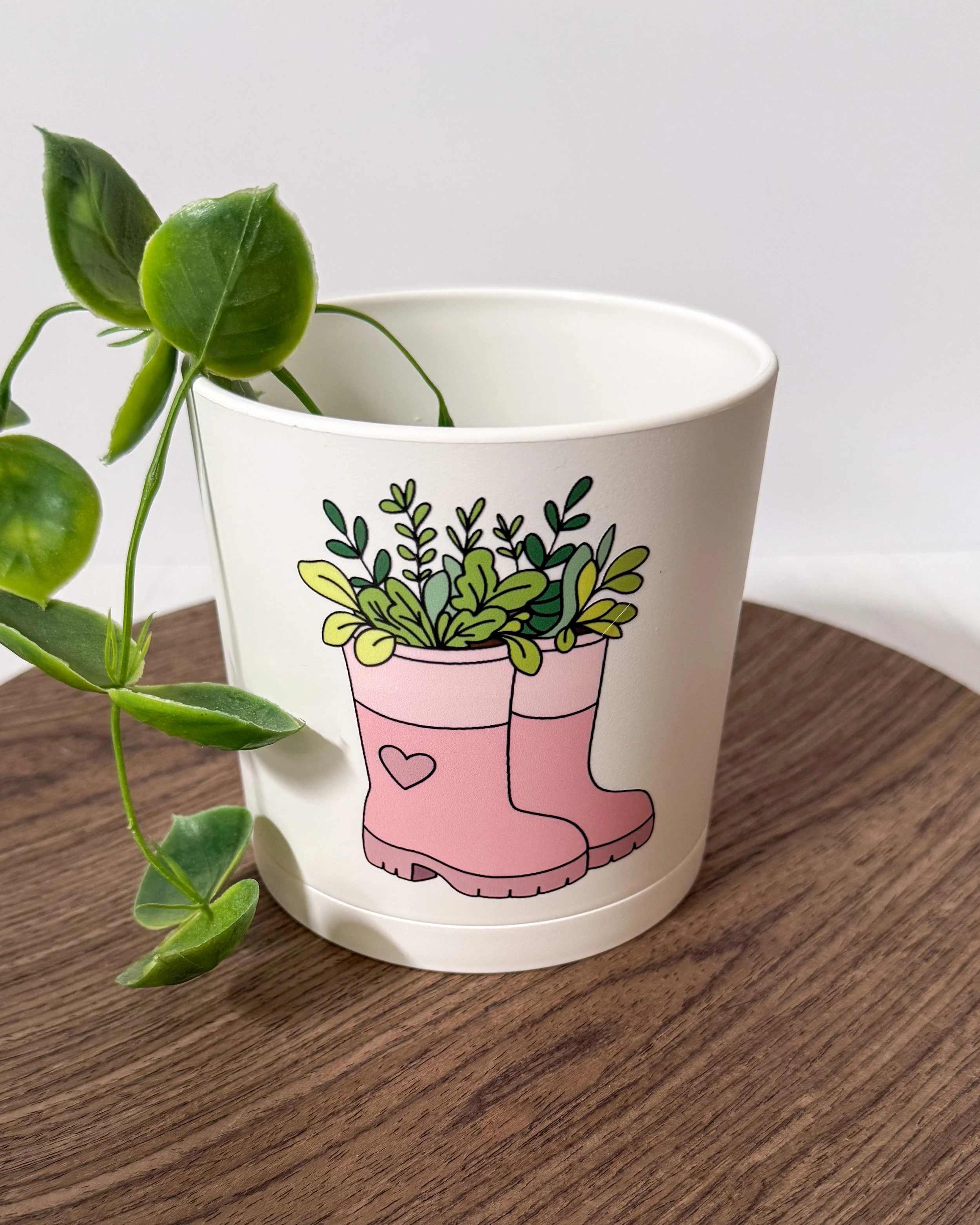 Pink Boots Planter Pot