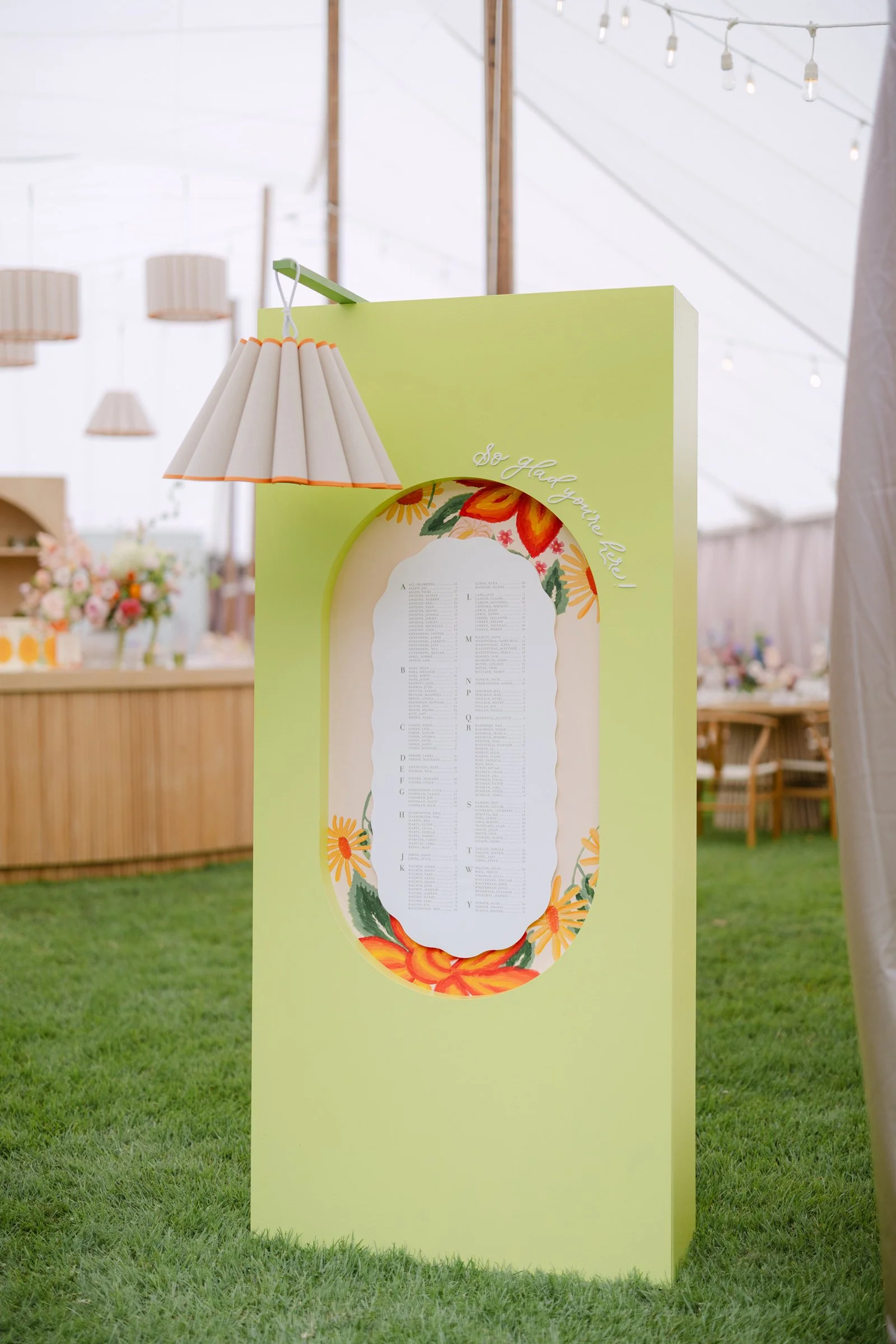 Custom Built Seating Chart, Photo by Darrell Cassell Photography