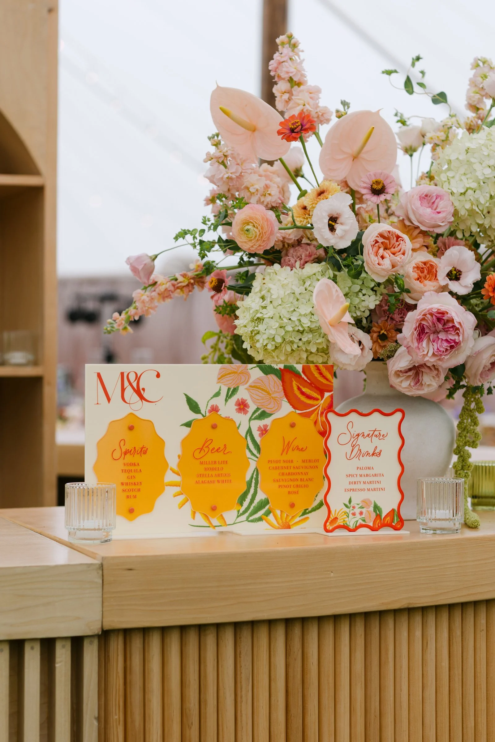 Bar menu, photo by Darrell Cassell Photography