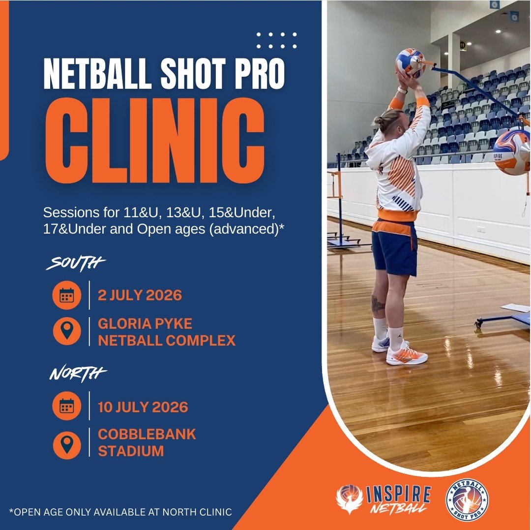 🏐 𝗝𝗢𝗜𝗡 𝗢𝗨𝗥 𝗡𝗘𝗧𝗕𝗔𝗟𝗟 𝗦𝗛𝗢𝗧 𝗣𝗥𝗢 𝗦𝗖𝗛𝗢𝗢𝗟 𝗛𝗢𝗟𝗜𝗗𝗔𝗬 𝗖𝗟𝗜𝗡𝗜𝗖𝗦 𝗧𝗛𝗜𝗦 𝗝𝗨𝗟𝗬!

Join former Australian Kelpies goaler and International Netball Coach Greg Heinrich to develop and advance your netball shooting these sc