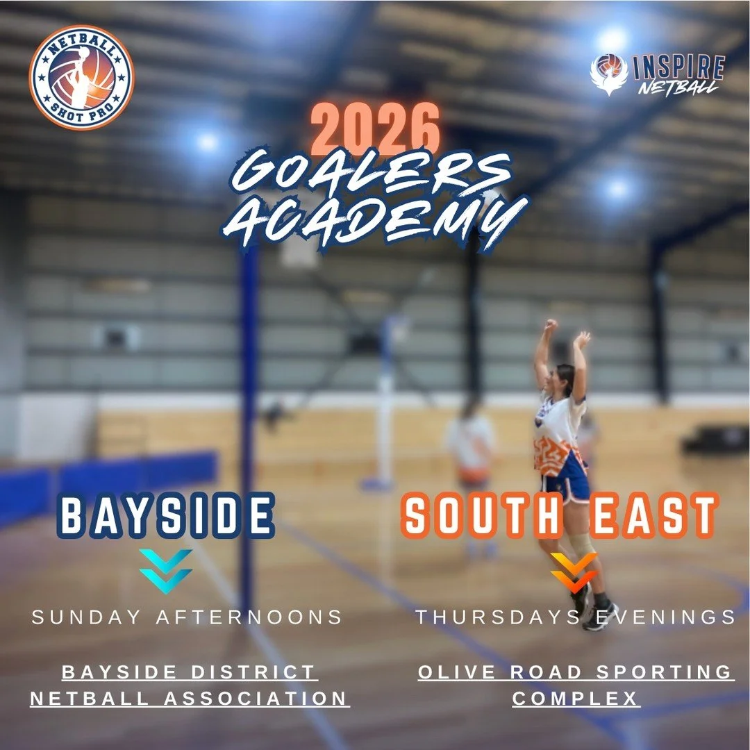🏐 GOALERS ACADEMY 2026 🏐

Ready to take your shooting to the next level?

Join Inspire Netball Director Greg Heinrich for 9 specialist sessions designed exclusively for GA &amp; GS athletes. Featuring our Netball Shot Pro Shooting Correction Machin