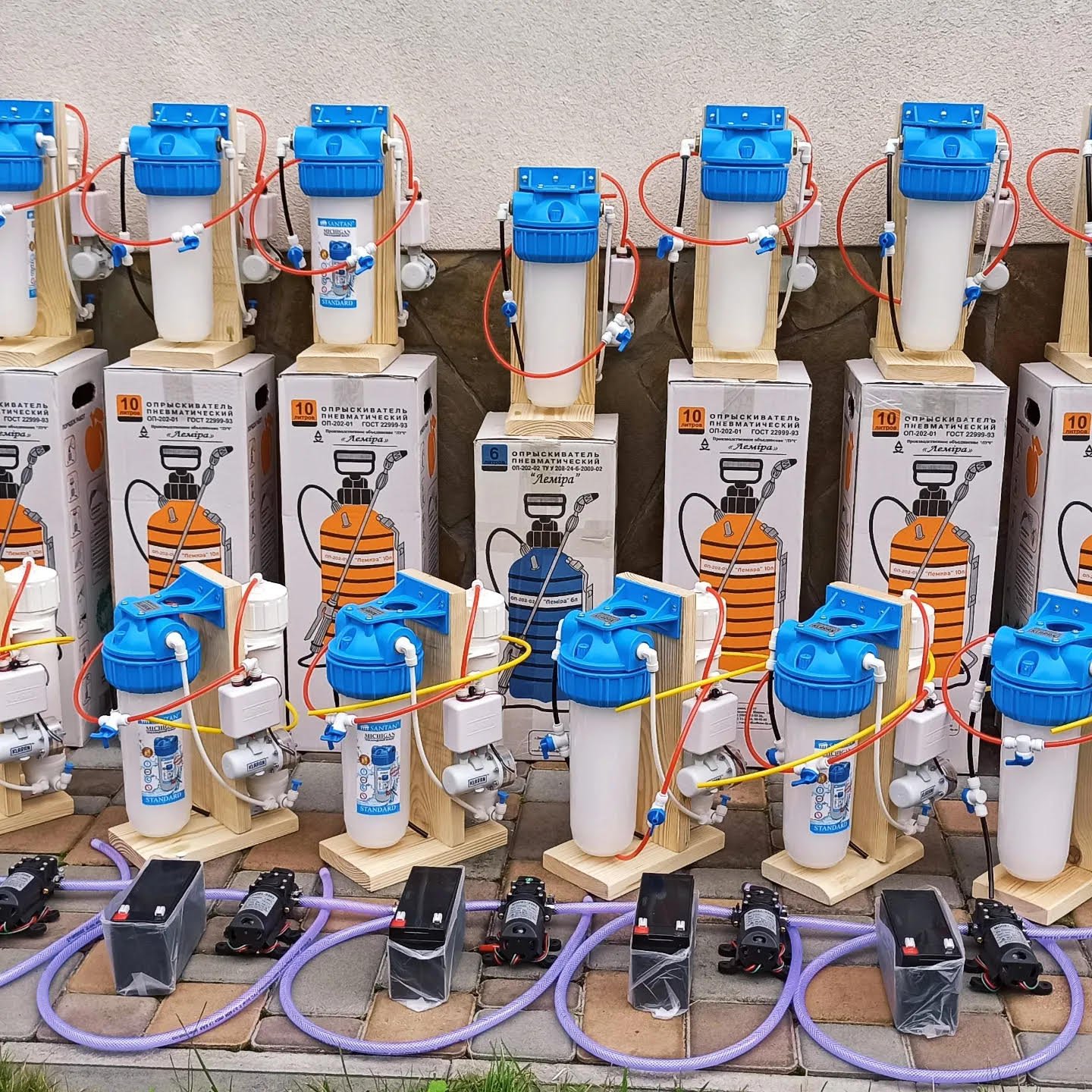 Group of mobile kits ready for shipment