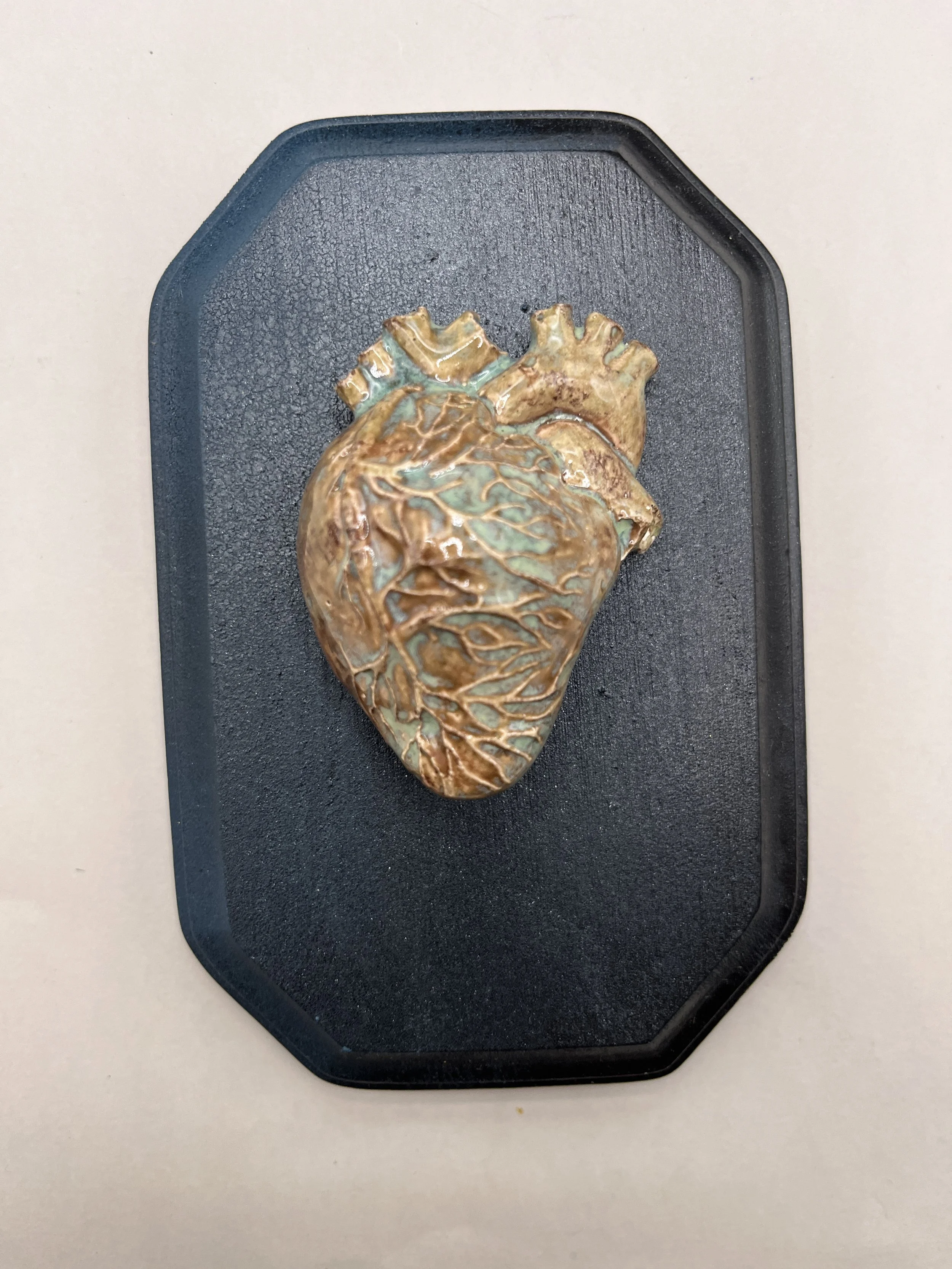 Handmade Ceramic Anatomical Heart Art Object | Small Wall Art