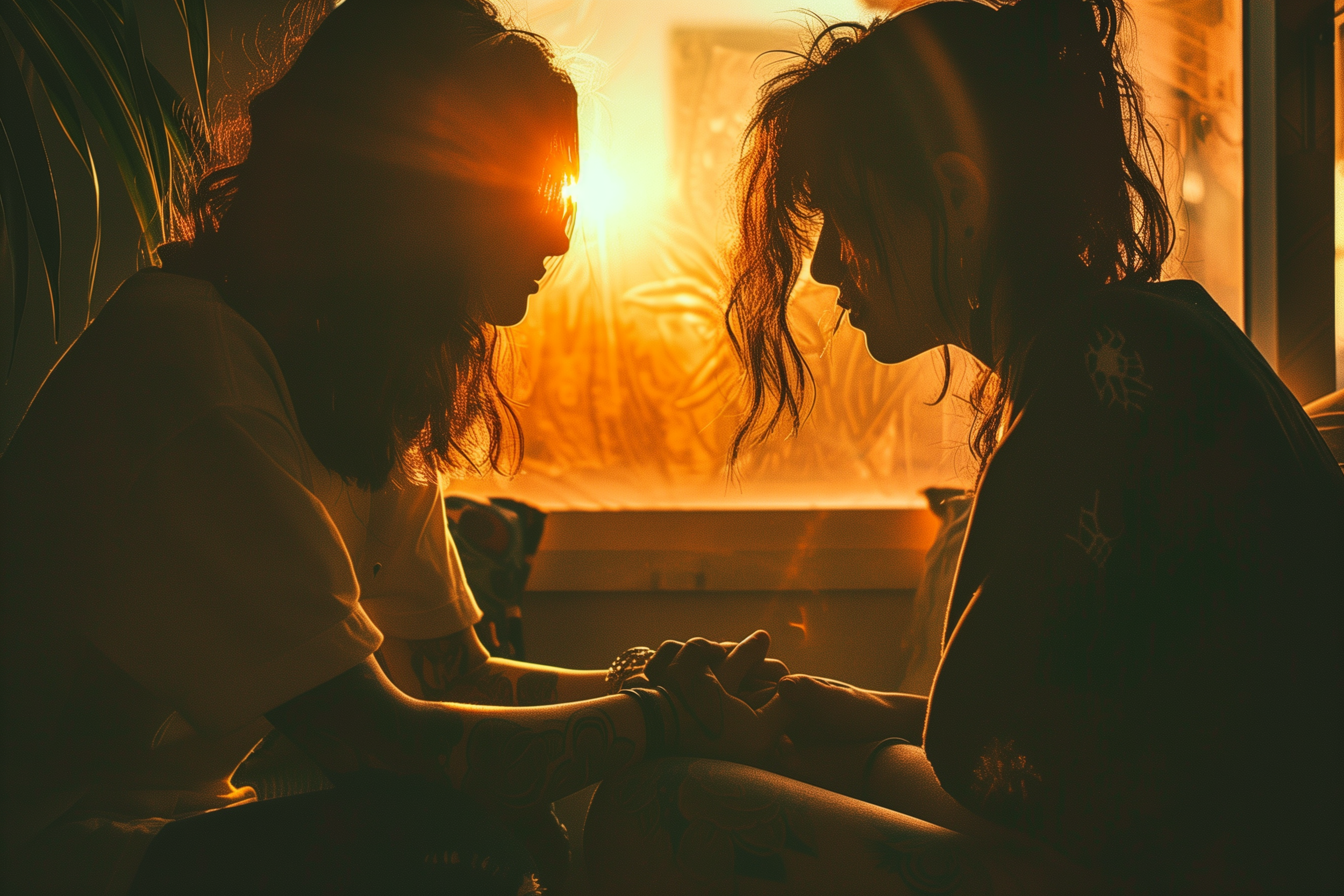 Partners holding hands and reconnecting after relationship rupture