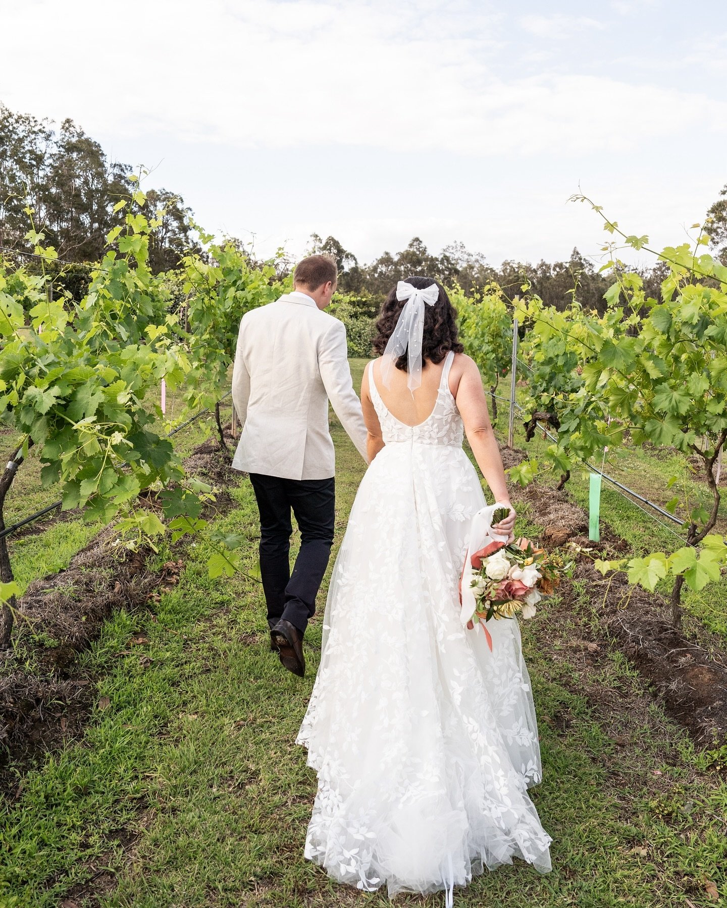 Chloe and Hayden getting lost in the vines on their dreamy spring wedding day 🤍

Styling, planning &amp; coordination @_isntitlovelyevents 
Catering @yellowbillyrestaurant 
Photography @bedroom.studio_ 
Celebrant @sweetbasil_celebrant 
Florals @noah