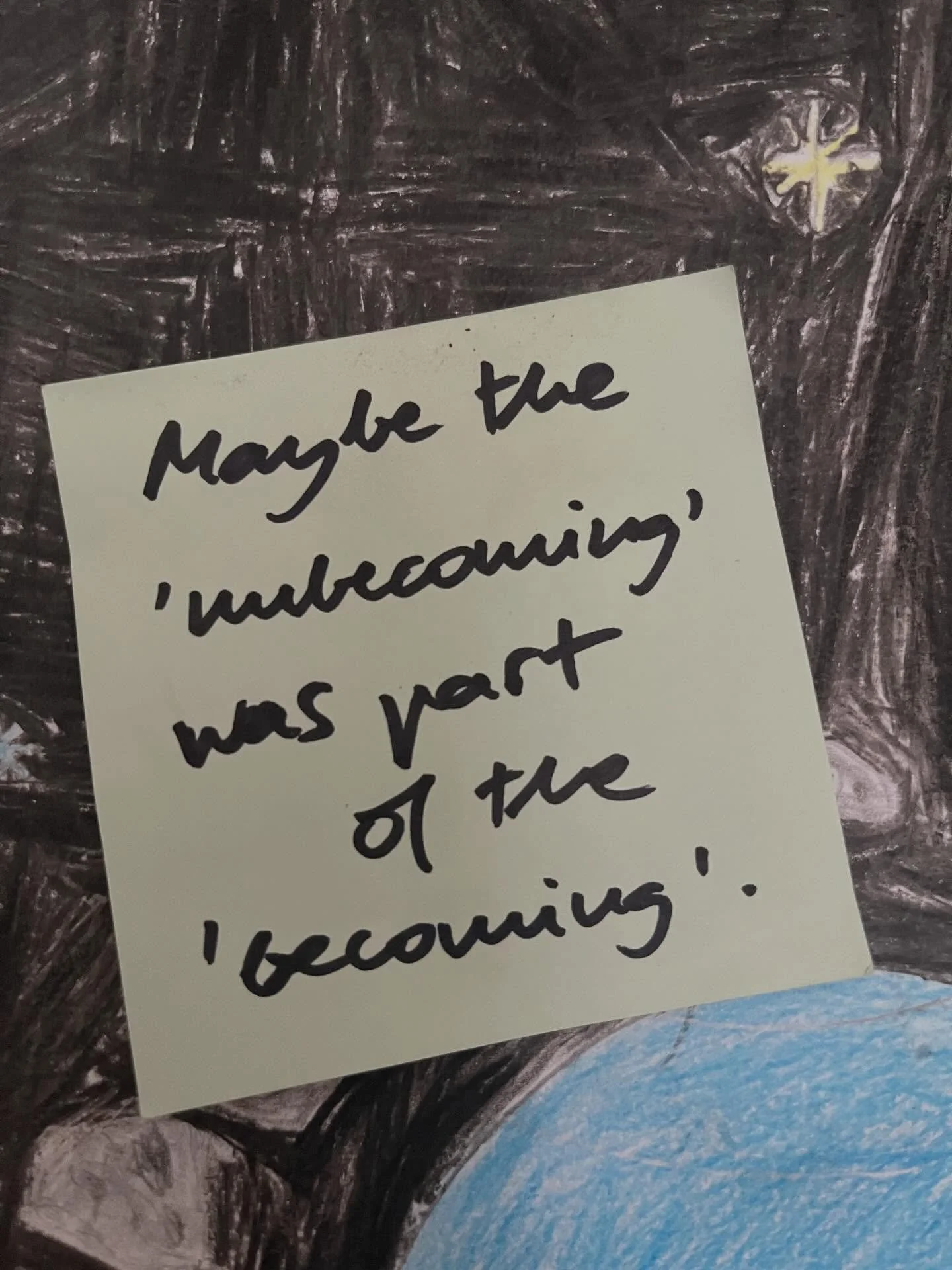 A thought for the weekend.

Maybe the &lsquo;un-becoming&rsquo; was part of the &lsquo;becoming&rsquo;.

Maybe the undoing was part of the doing. The breakdown was part of the buildup. The heartbreak was part of the heart buildup.

What does mean to 