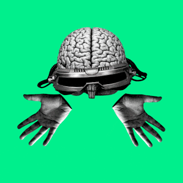 Web-animatie brein met jazzhands en laserbril — Eindbaas formule voor totaaltraject animatievideo van concept tot oplevering, één aanspreekpunt