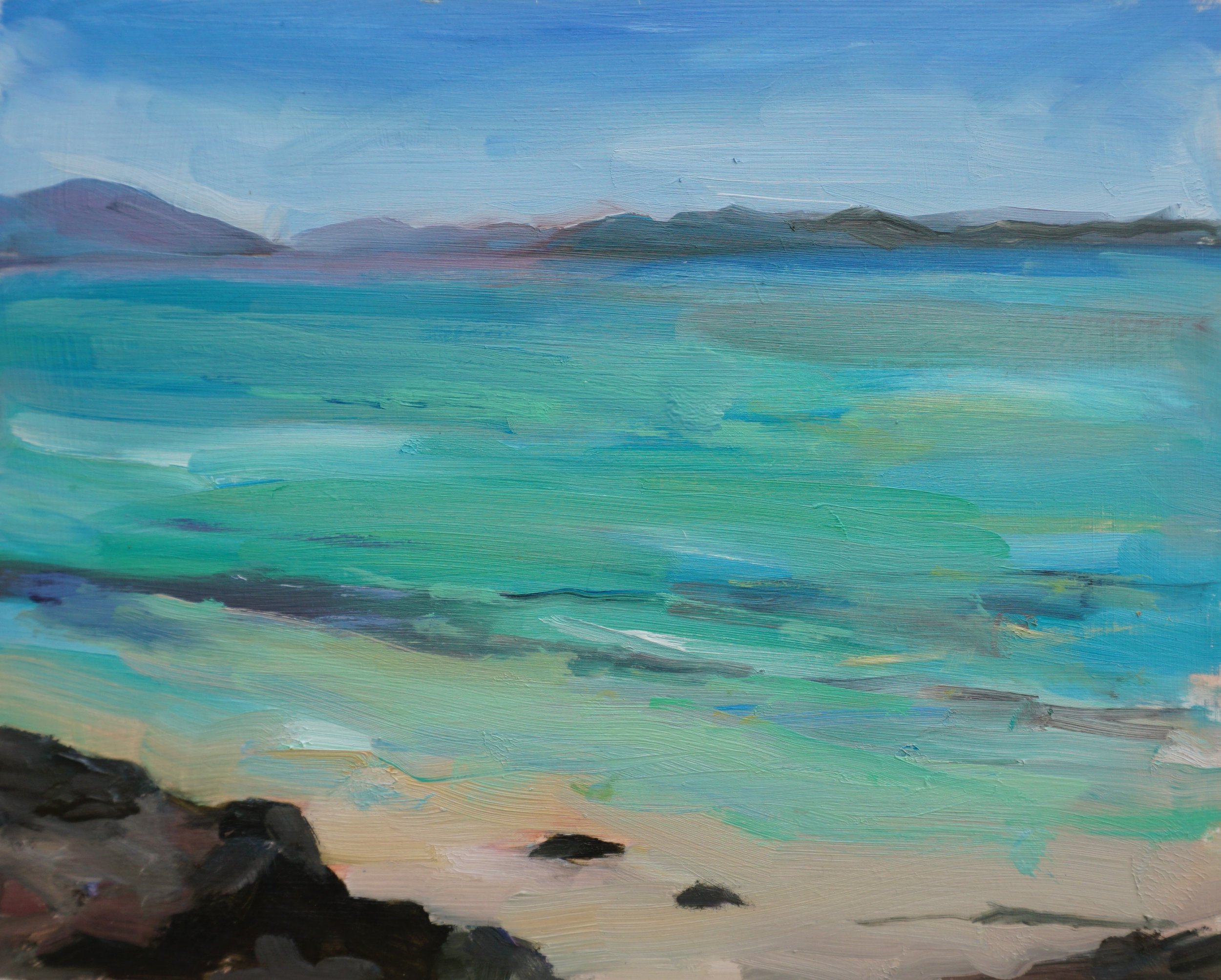 Iona to Mull Scotland 
Oil on board 
30 x25cm
