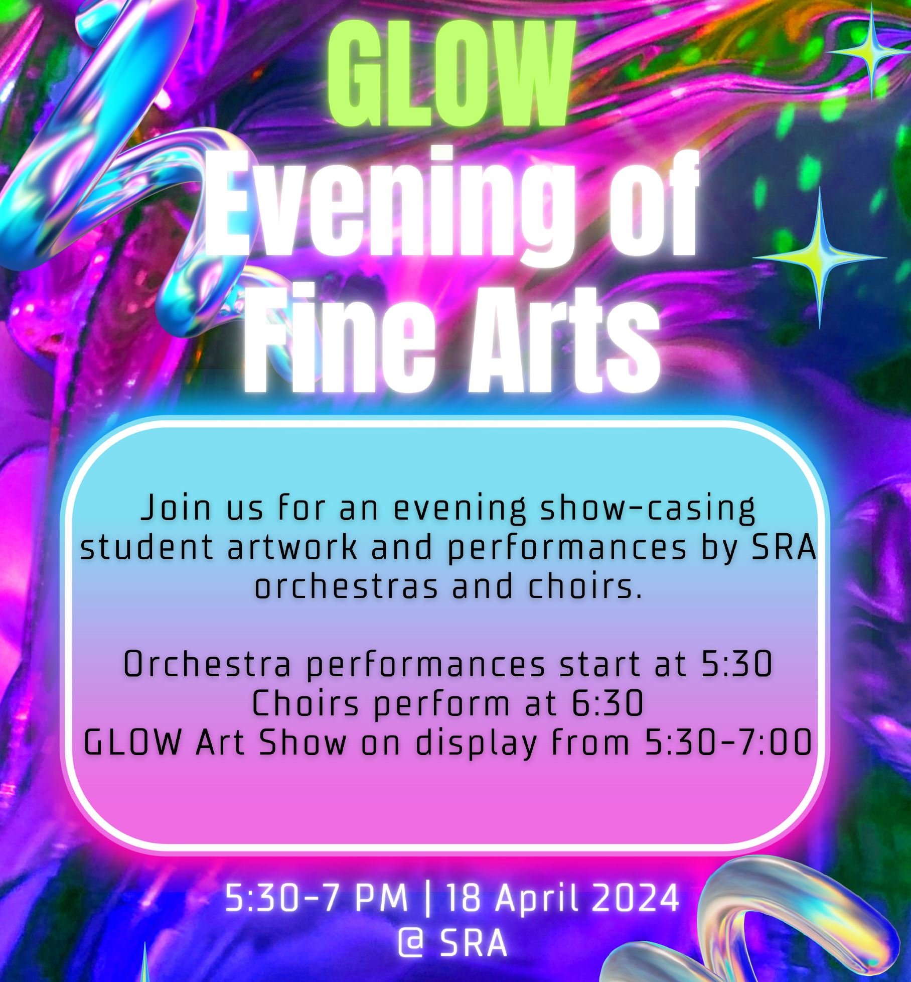 Don't forget the Evening of Fine Arts is happening next Thursday! All the students will have artwork displayed. We hope to see you there!