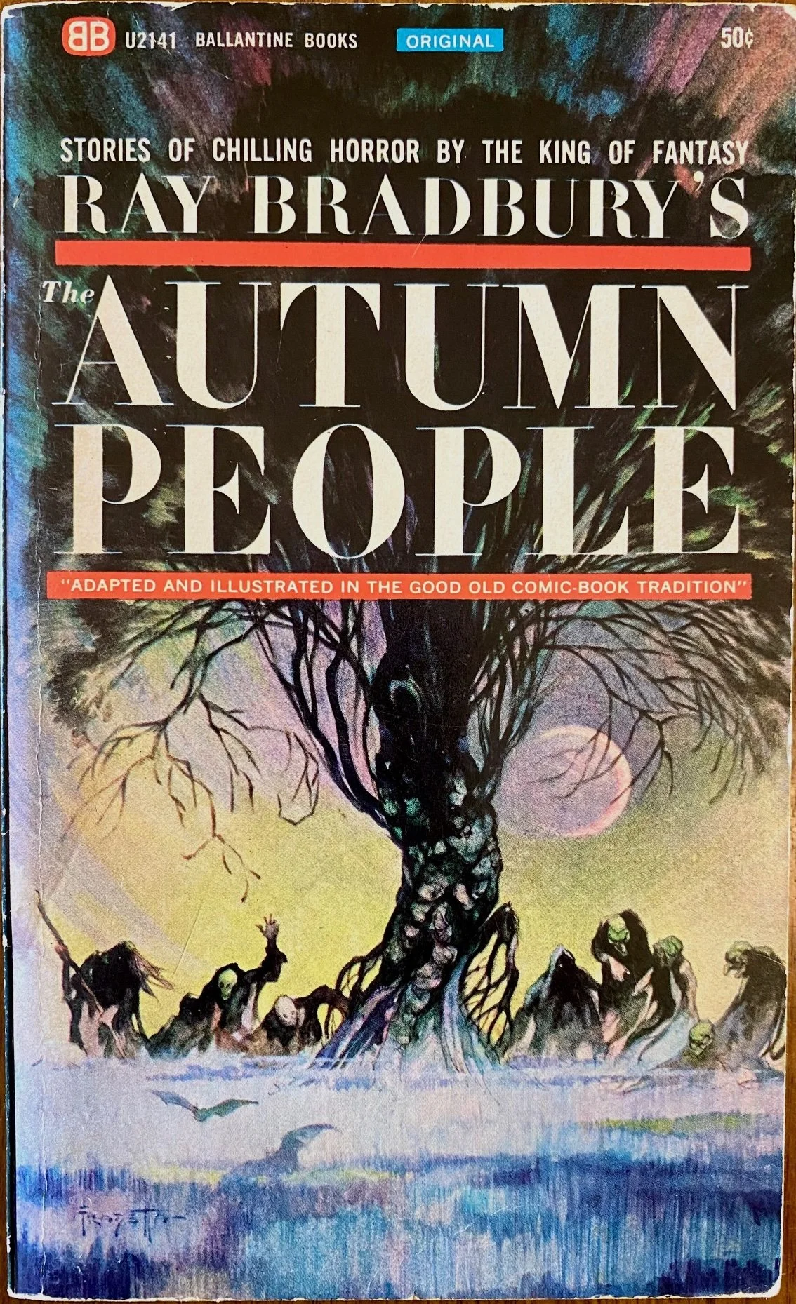Cover, Ray Bradbury's The Autumn People, a collection of EC horror comics published in 1965. Cover image painted by Frank Frazetta
