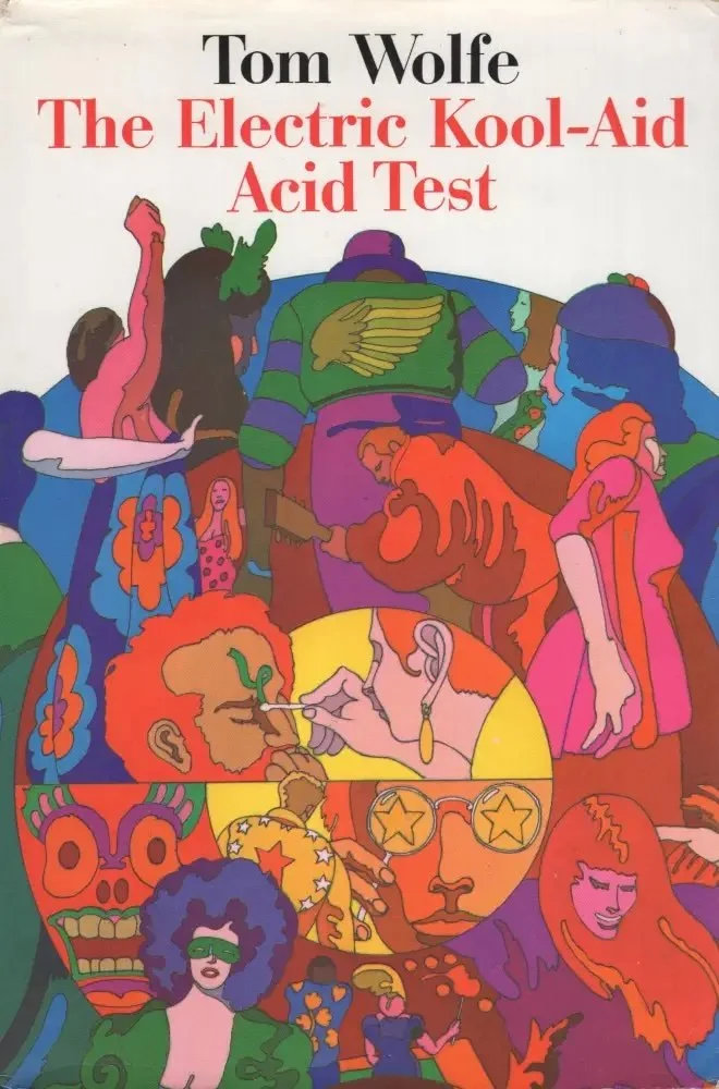 Tom Wolfe's The Electric Kool-Aid Acid Test, first edition, featuring Milton Glaser's psychedelic pop art cover illustration (Farrar, Straus and Giroux; 1968)