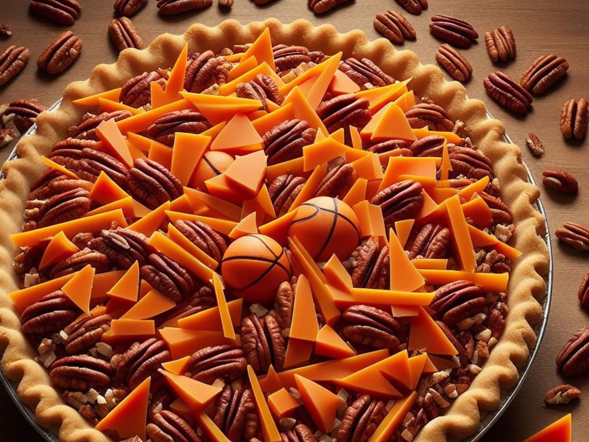 JUST IN TIME FOR MARCH MADNESS, OUR RECIPE FOR BASKETBALL PIE WILL BUZZER BEATER YOUR STOMACH INTO CINDERELLA STORY BLISS