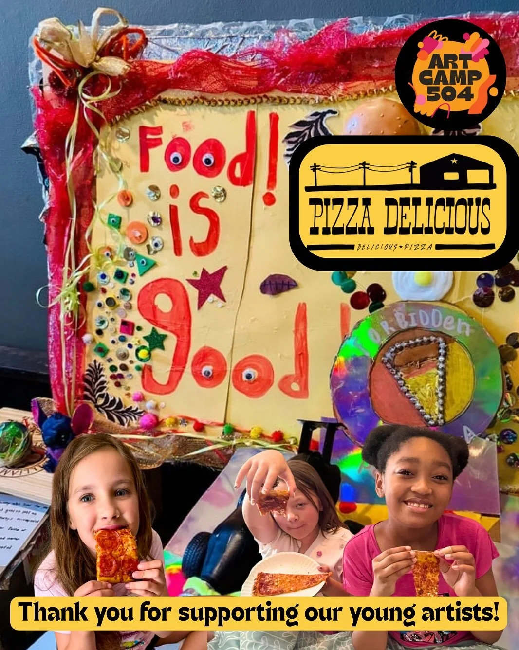 Huge thanks to our official Pizza Party summer sponsor, @pizzadelicious 🍕Our campers love Pizza D so much, they created an entire pizza-themed toy company during Toy Design Camp—introducing: Forbidden Pizza Palace 🌟
We’re so grateful
