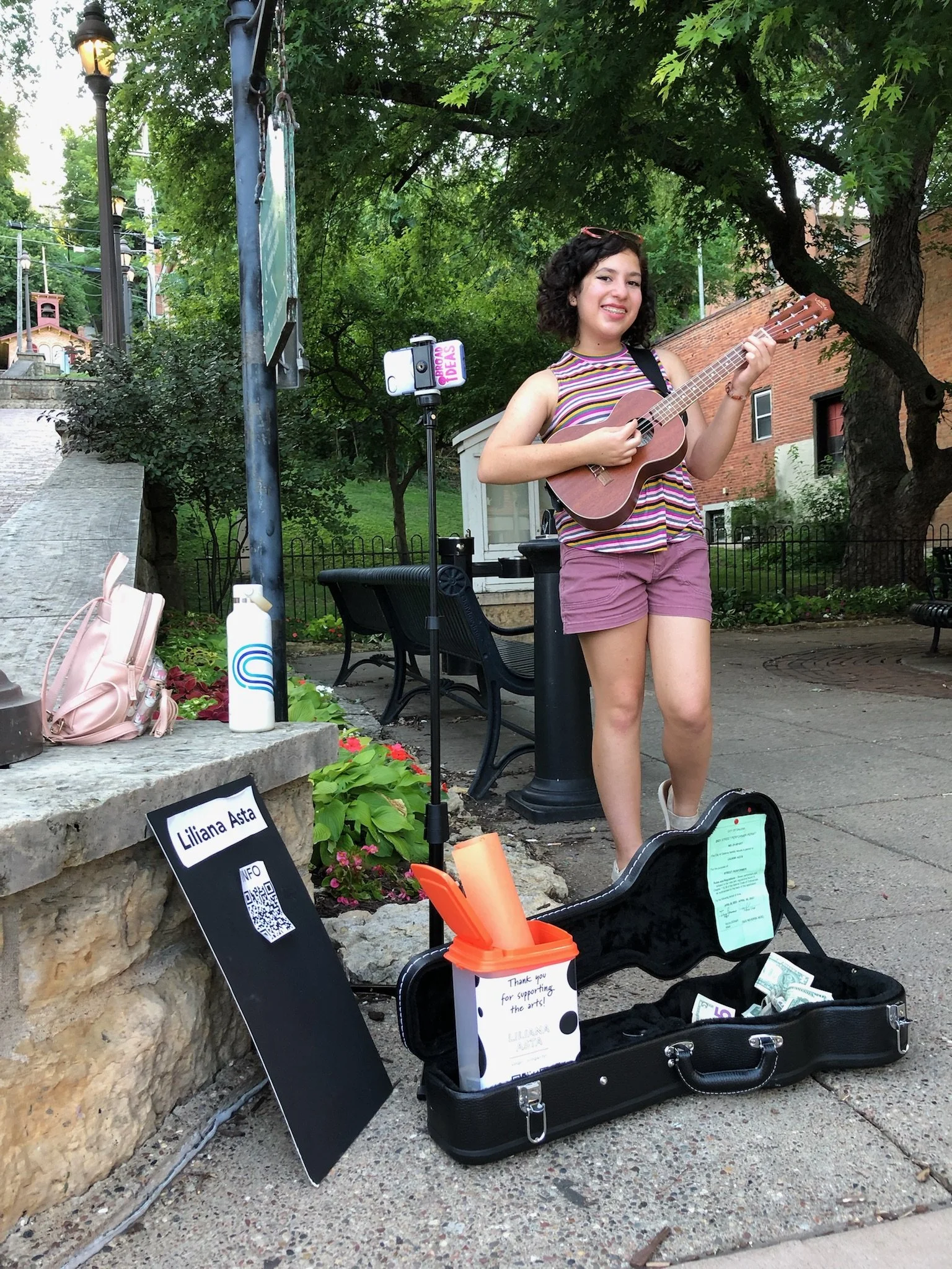 Busking in downtown Galena, 2022.