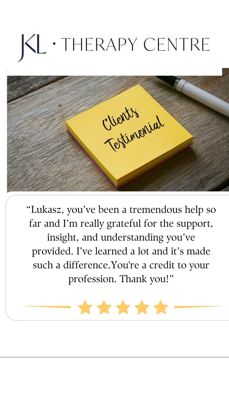 We’re incredibly privileged to have Lukasz B as part of the JKL Therapy Centre team. đź’™
His deep expertise and genuine compassion consistently make a lasting impact and it doesn’t go unnoticed.
Here’s what one of his clients r