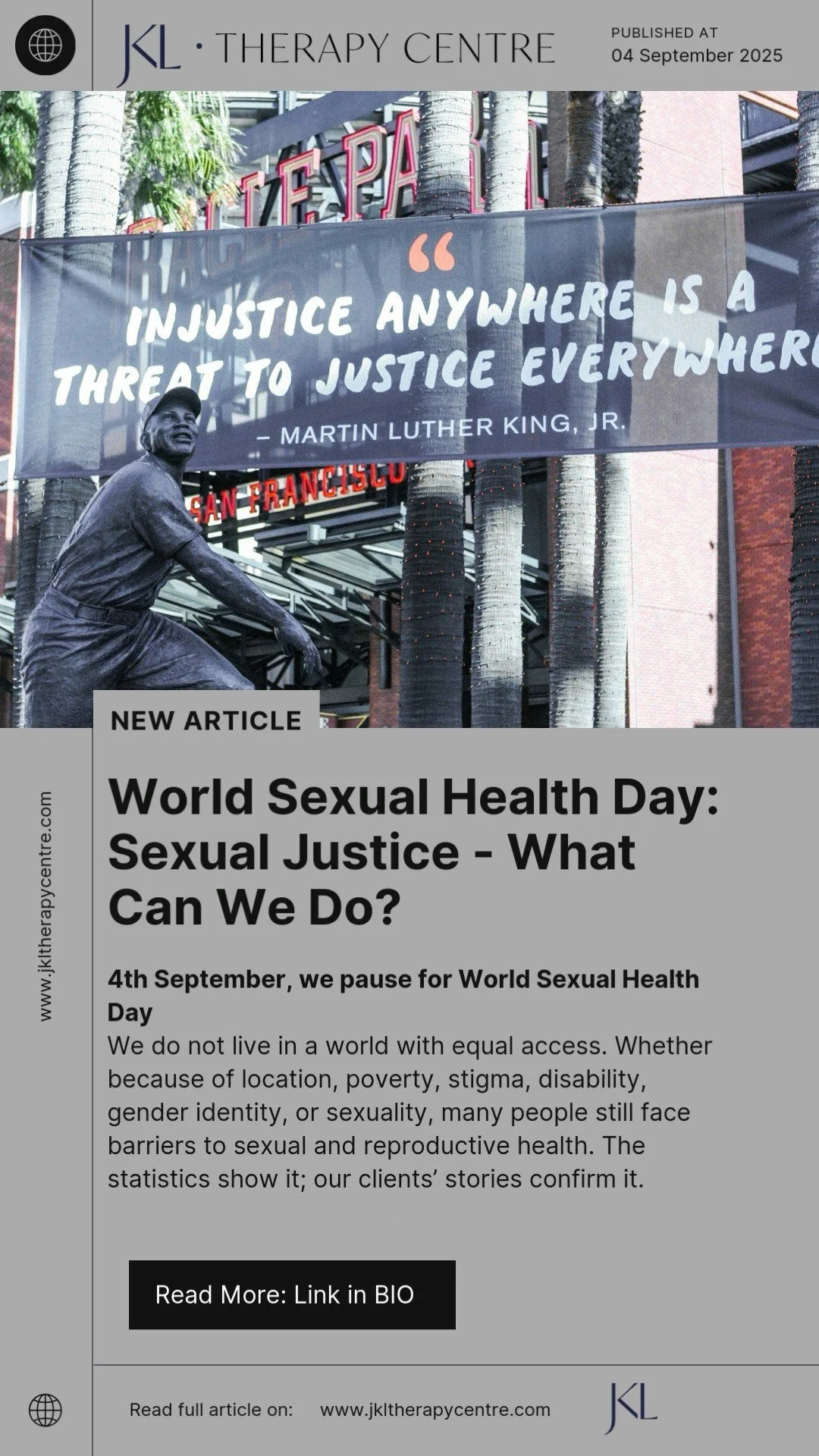Today is World Sexual Health Day.
And this year’s theme is ‘Sexual Justice: What Can We Do?’
Now, when we talk about sexual justice, most people think about clinics, testing, or public health. And yes - those are vital. But justice