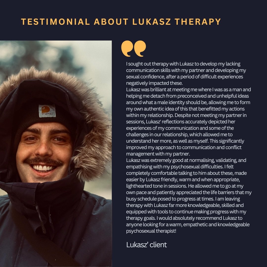 At JKL Therapy Centre, we&rsquo;re proud to offer a space where real growth, honesty, and transformation can happen.

This testimonial beautifully reflects the kind of work Lukasz brings into the therapy room, meeting clients where they are, helping 
