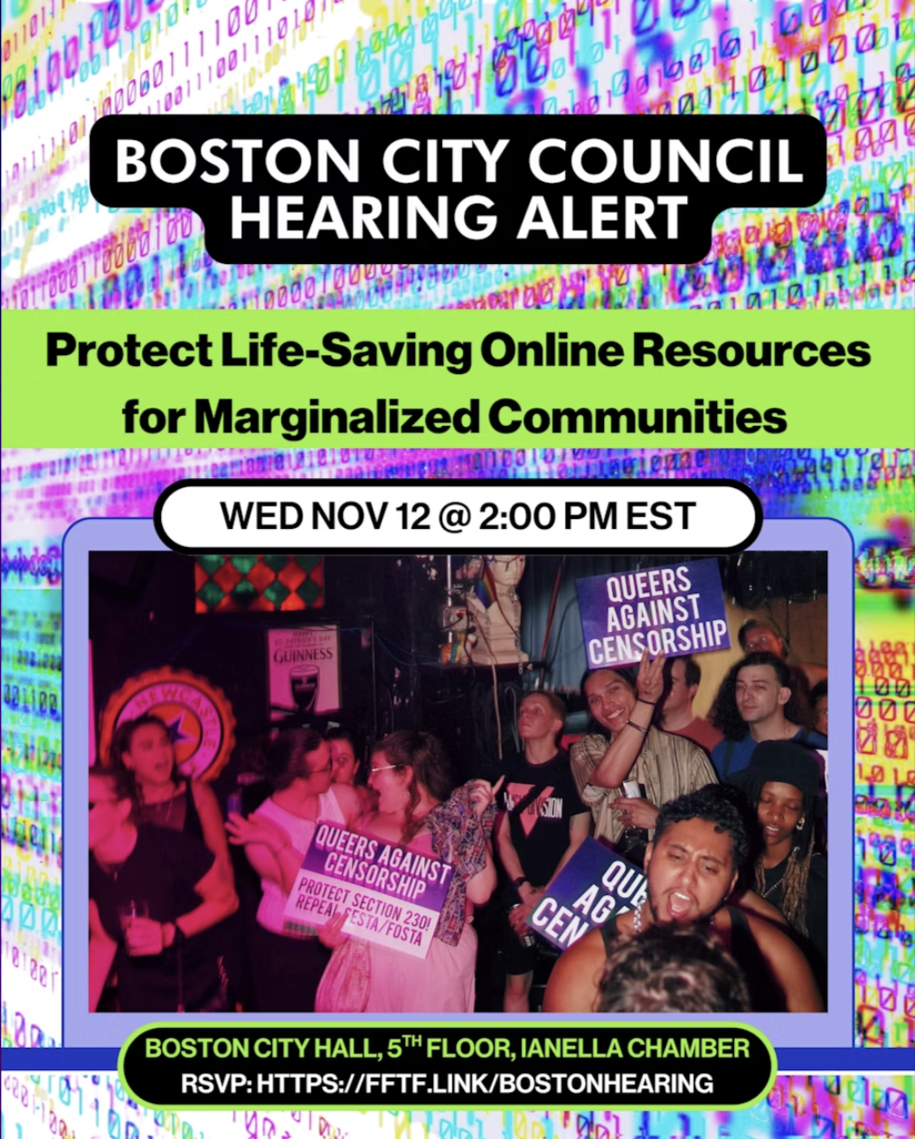 Boston City Council Hearing: Against Digital Censorship