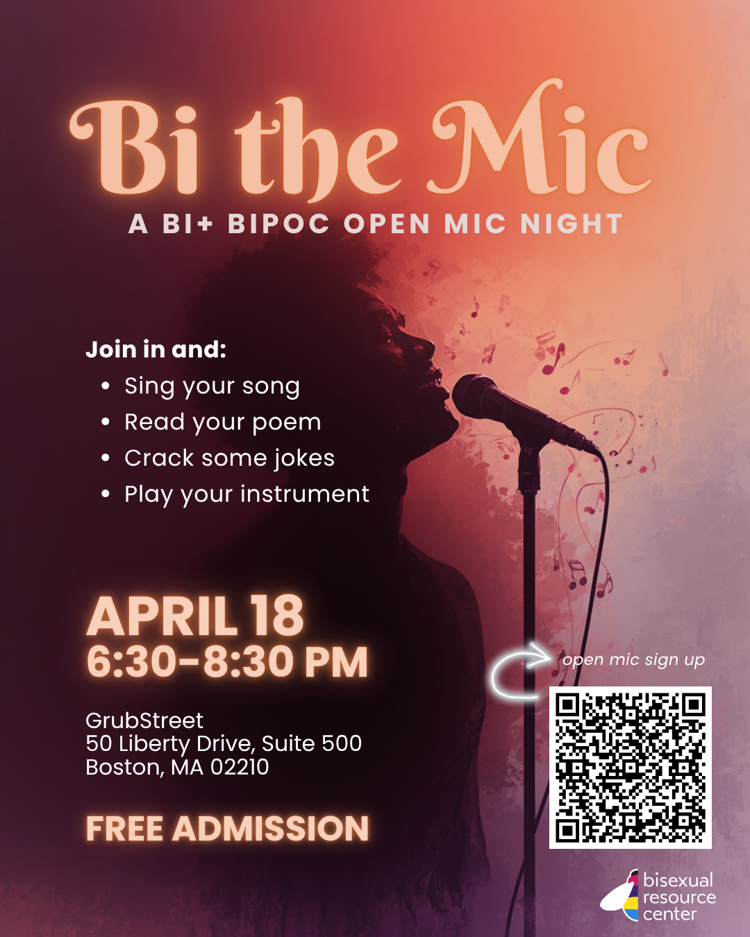 Bi the Mic; a Bi+ BIPOC Open Mic Night