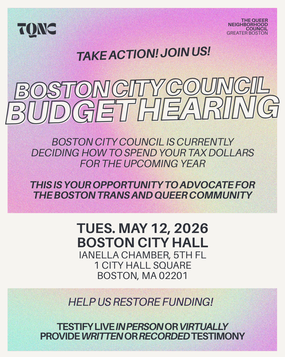 Boston City Council Budget Hearing