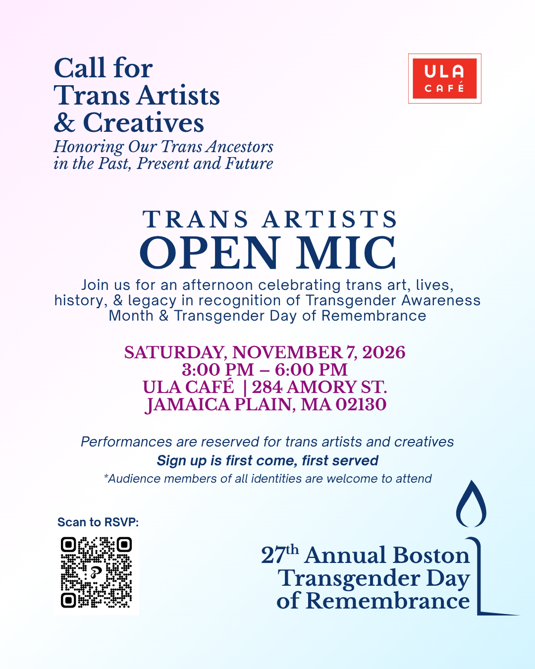 TDOR Trans Artist Open Mic – Boston LGBTQ+ Event | GayOut