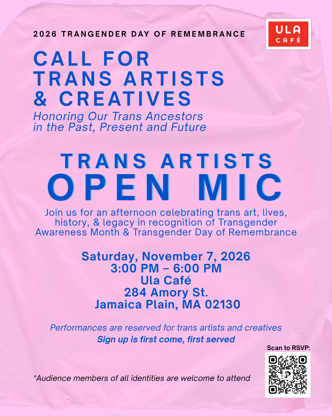 TDOR Trans Artist Open Mic