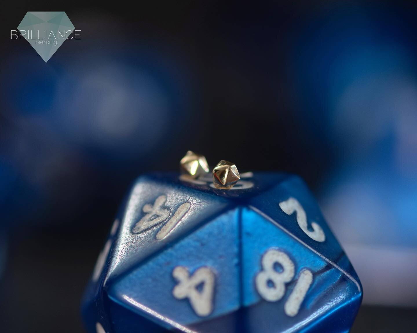 @duskbodyjewelry rolled a nat 20 with this custom order! We can&rsquo;t get over how cute these tiny dice ends are. They are the perfect TTRPG themed accessories! 🐉⚔️🏰