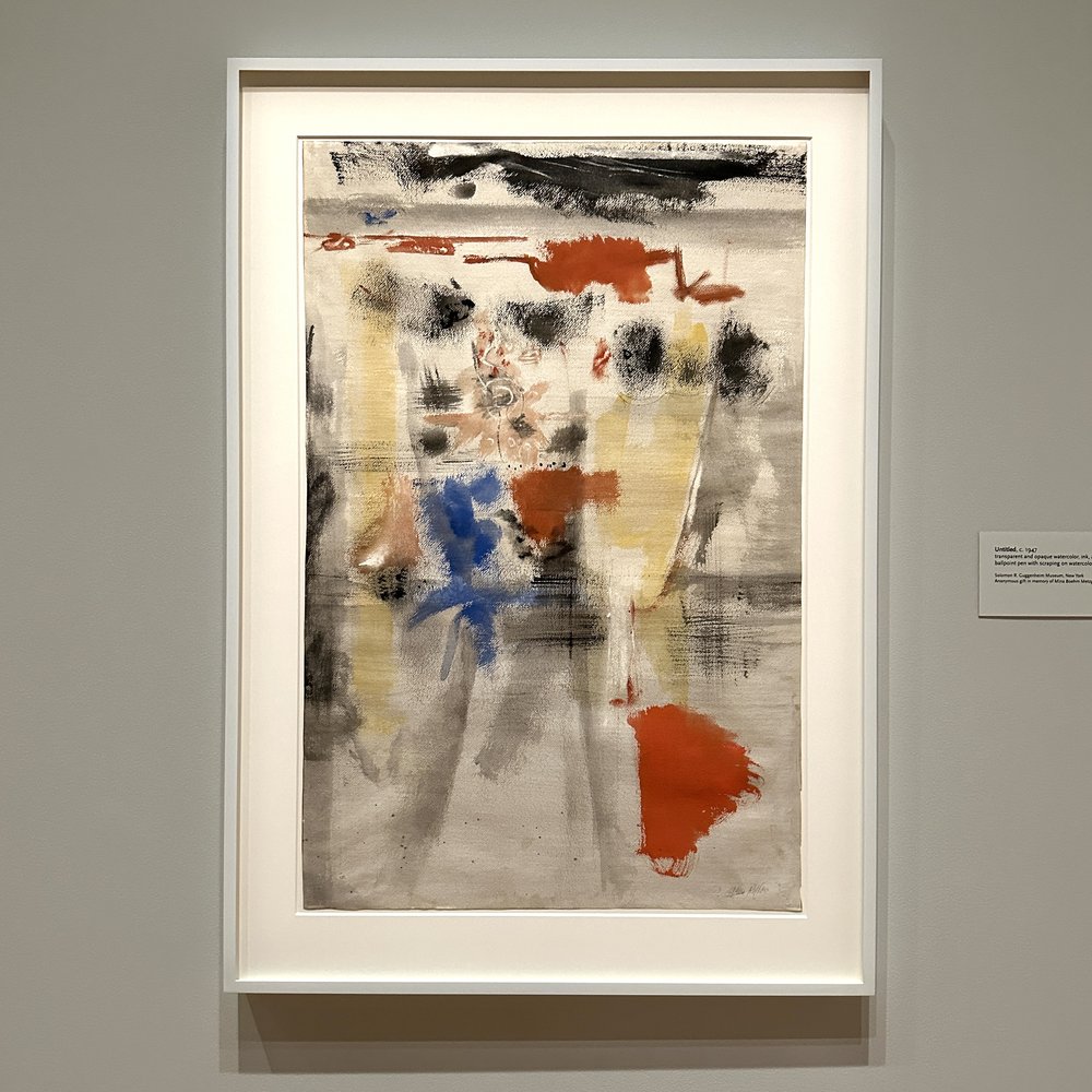 Untitled, transparent &amp; opaque watercolor, ink &amp; ballpoint pen with scraping on watercolor paper, 1947