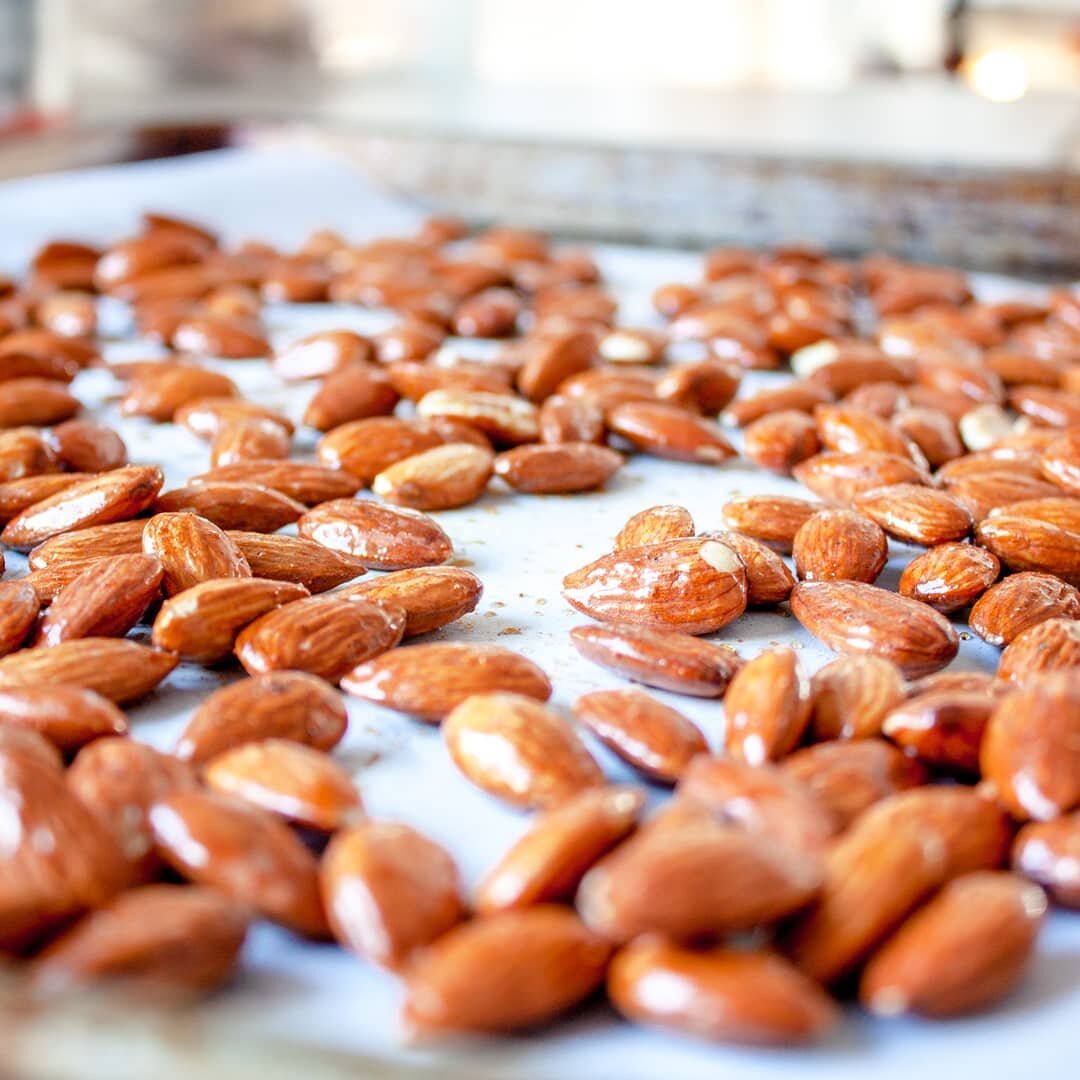 Almonds are amazing! Filled with calcium they are a wonderful snack or healthy addition to many meals during pregnancy or while breastfeeding.

This is my favorite way to make almonds. Roasted with maple syrup and spices. They can be eaten just like 